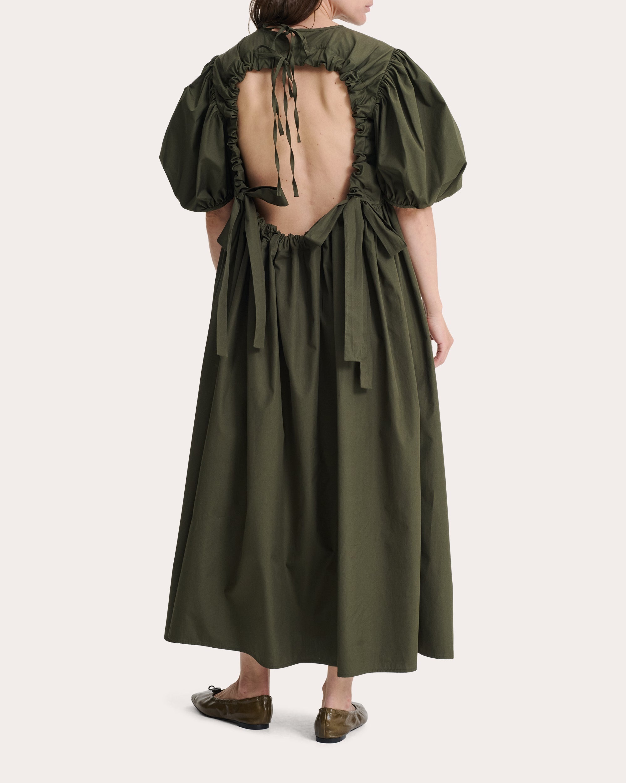 Ailey Cotton Puff-Sleeve Midi Dress - 3