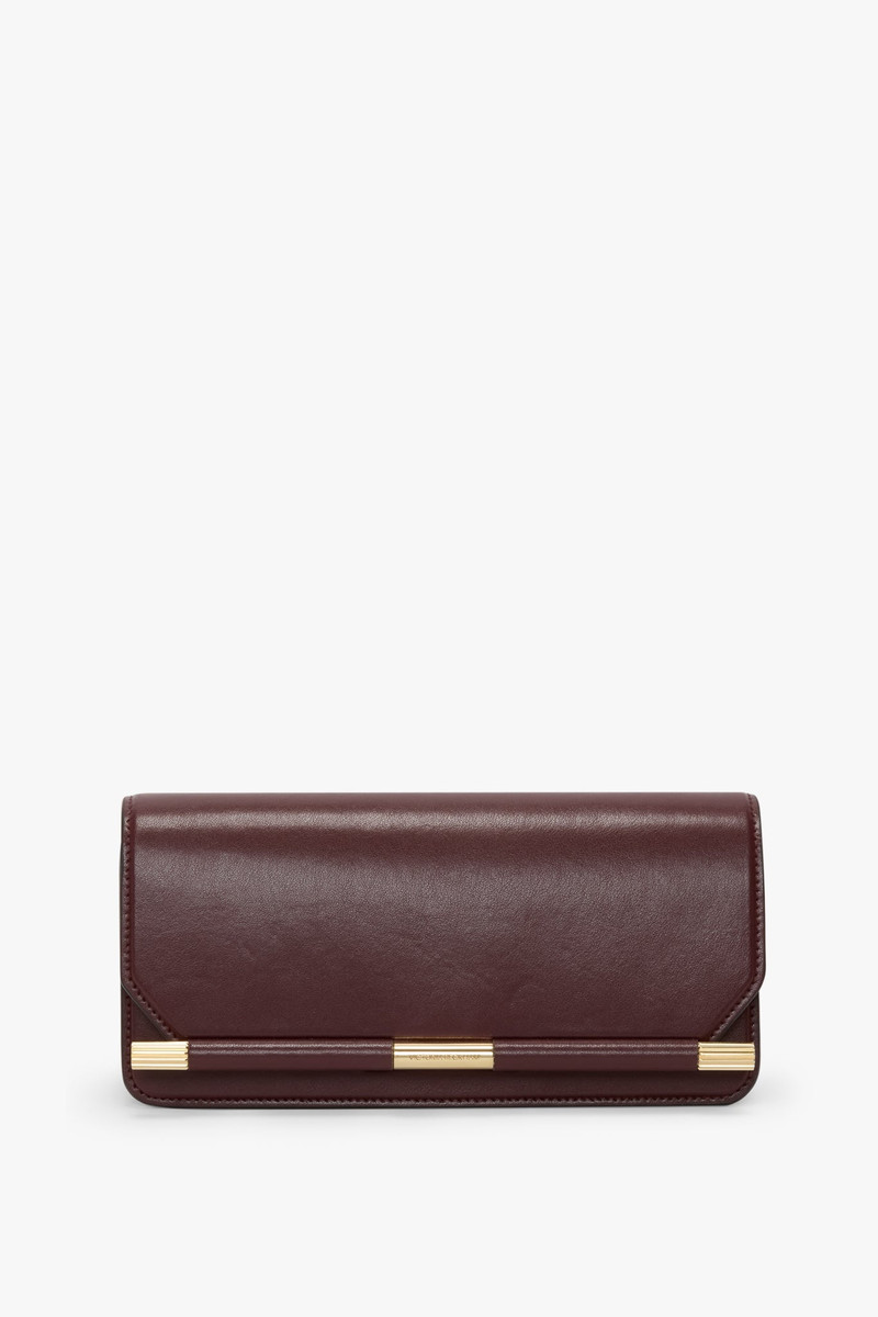 202 Clutch Bag In Burgundy Smooth Leather 1