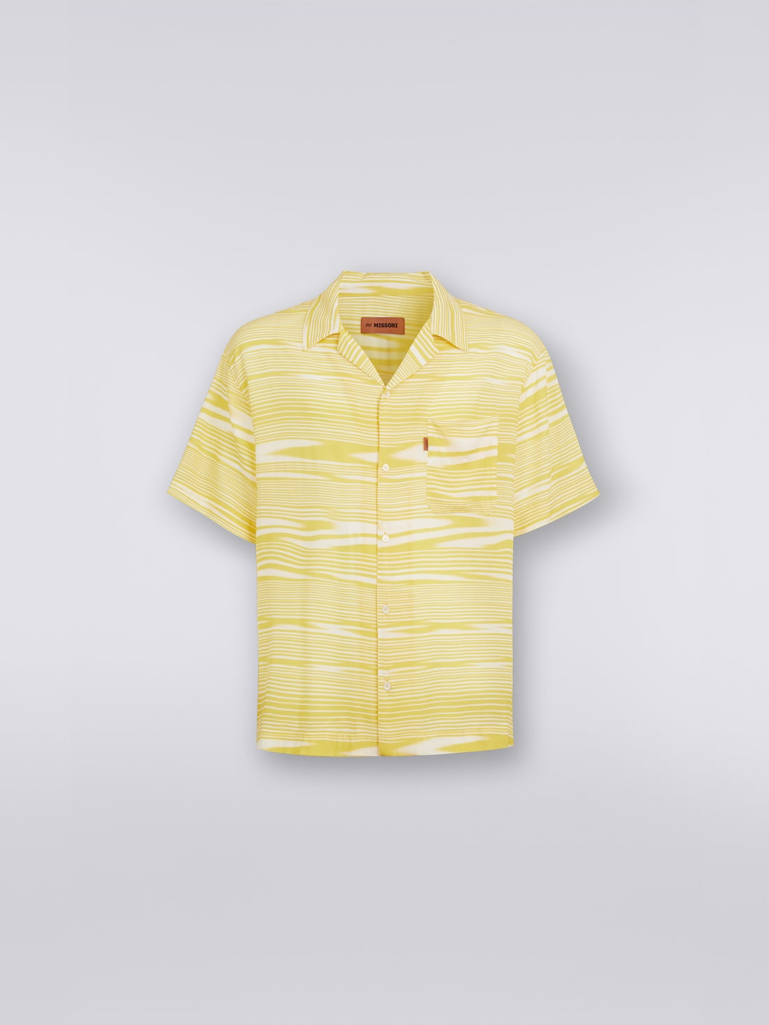 Short-sleeved viscose bowling shirt - 1