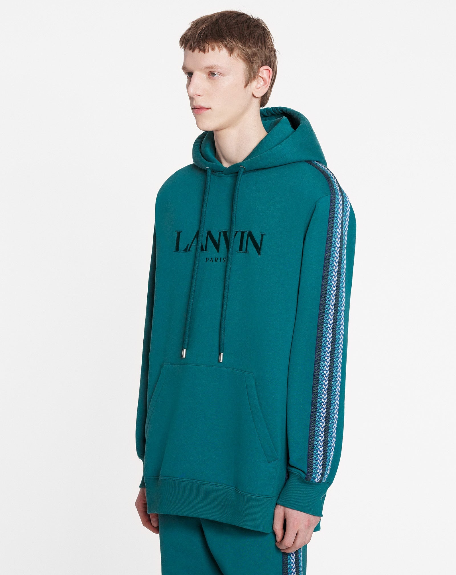 OVERSIZED LANVIN EMBROIDERED SIDE CURB HOODIE - 3