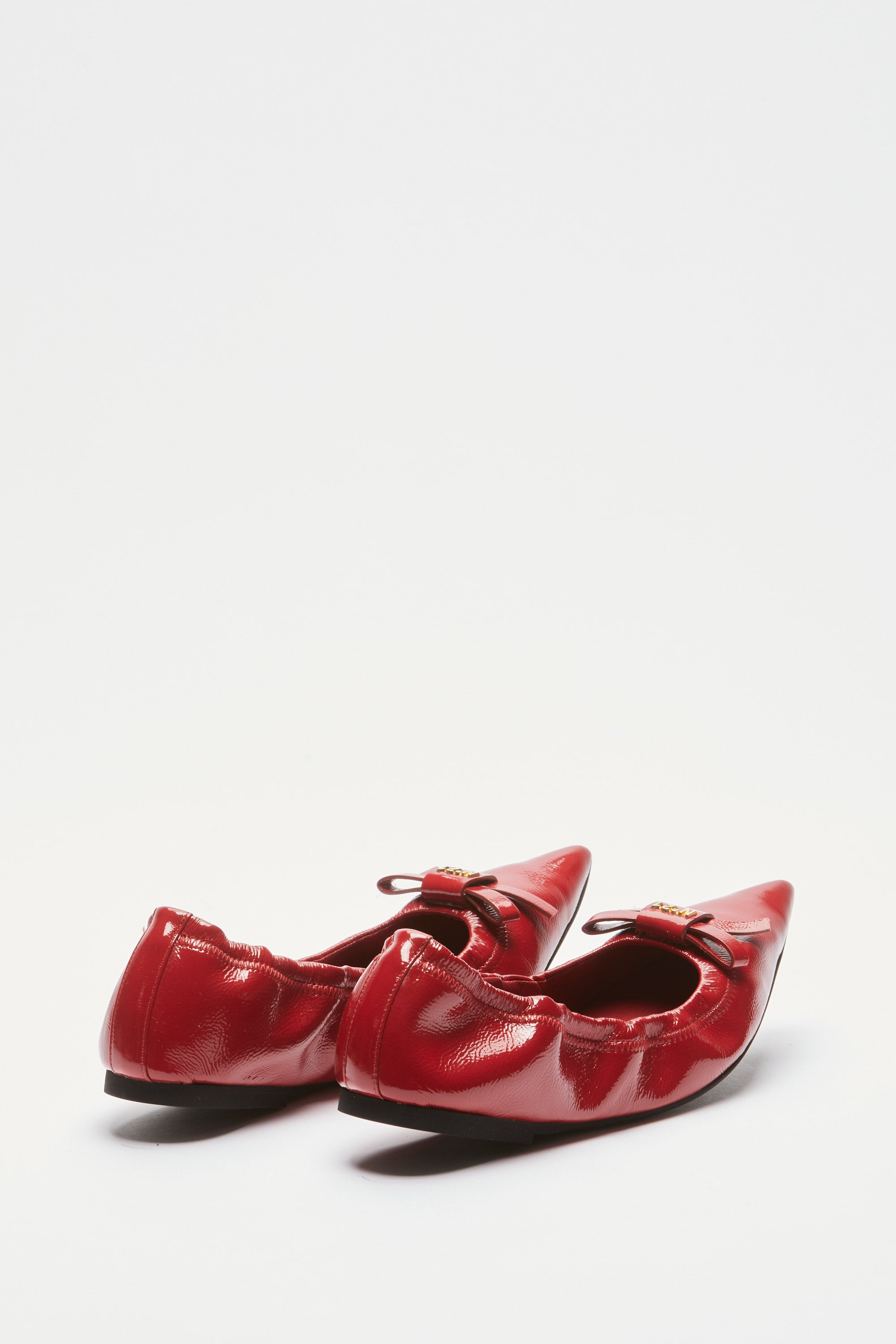 POINTED TOE BALLERINAS WITH BOW AND LOGO - 2