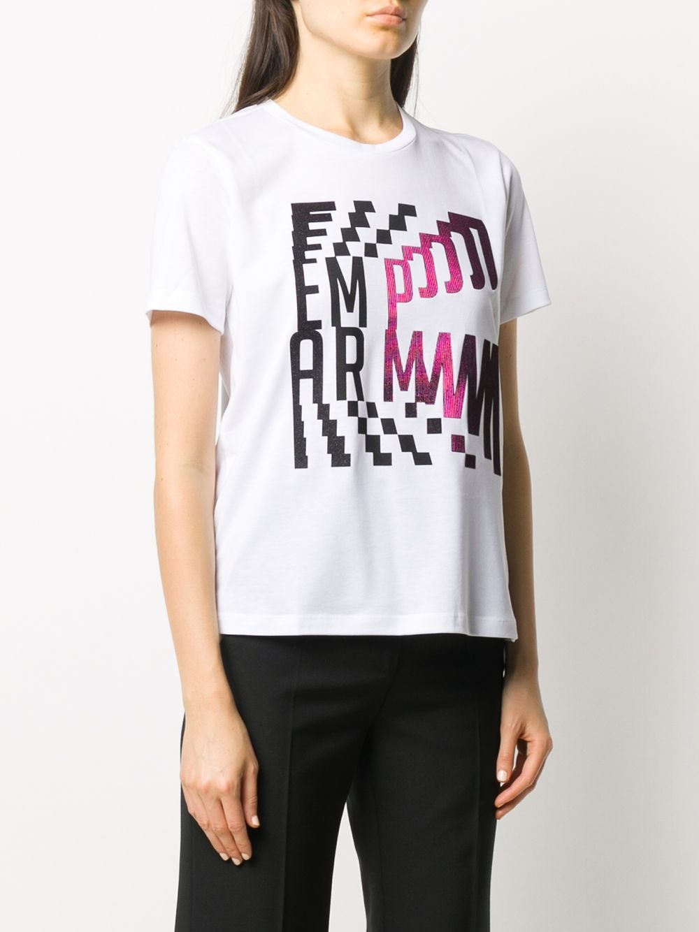abstract logo print T-shirt - 3