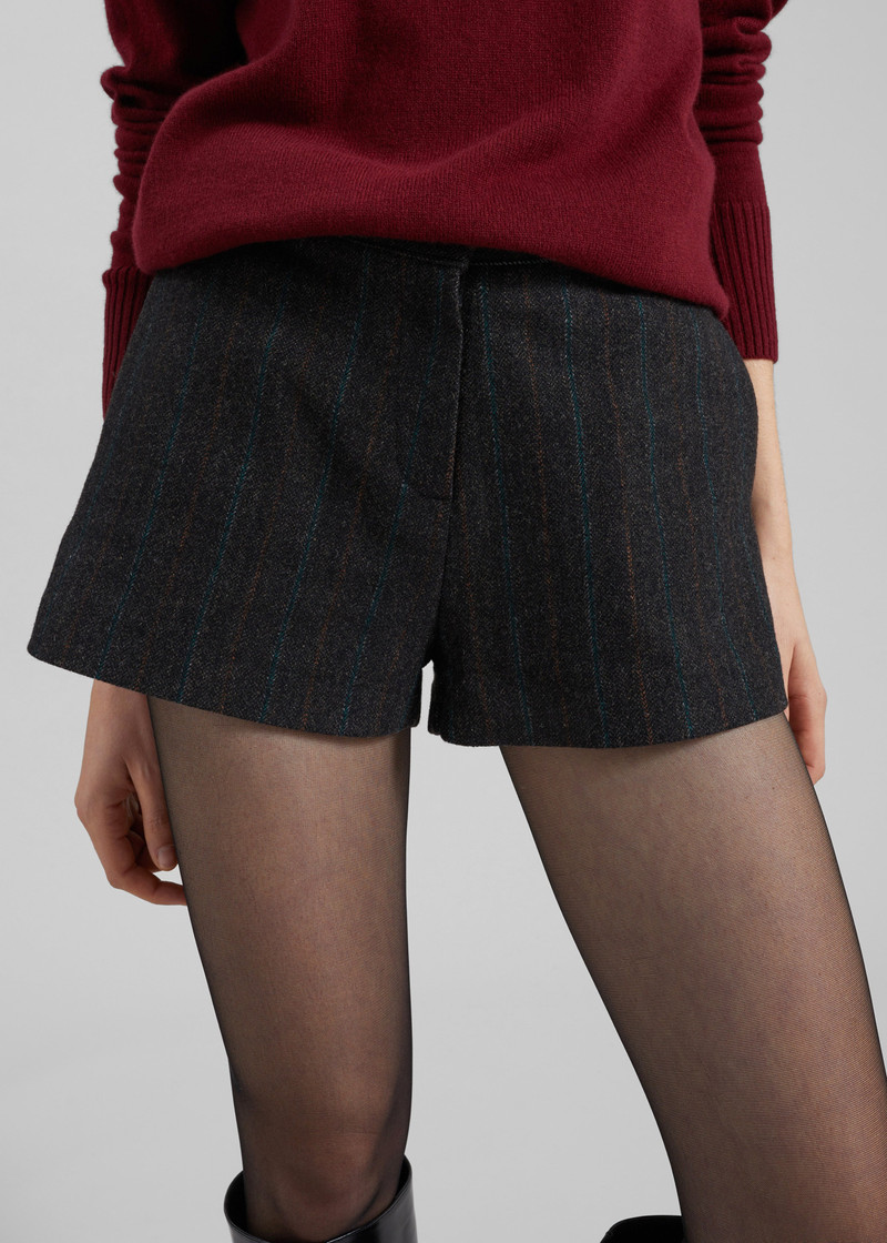 Natick Hot Pants - Charcoal Multi Stripe 4