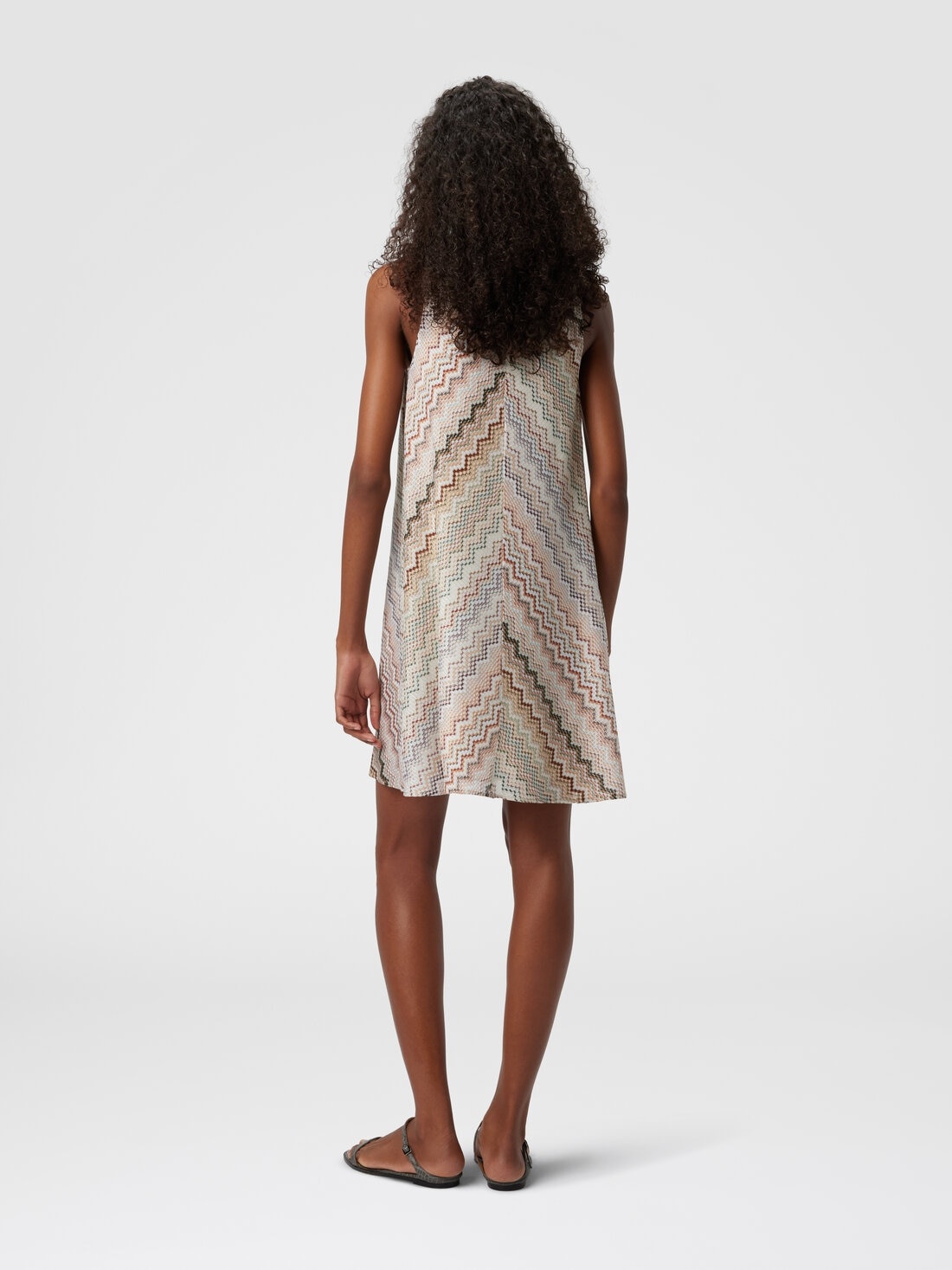 Dégradé zig zag viscose mini-dress - 3