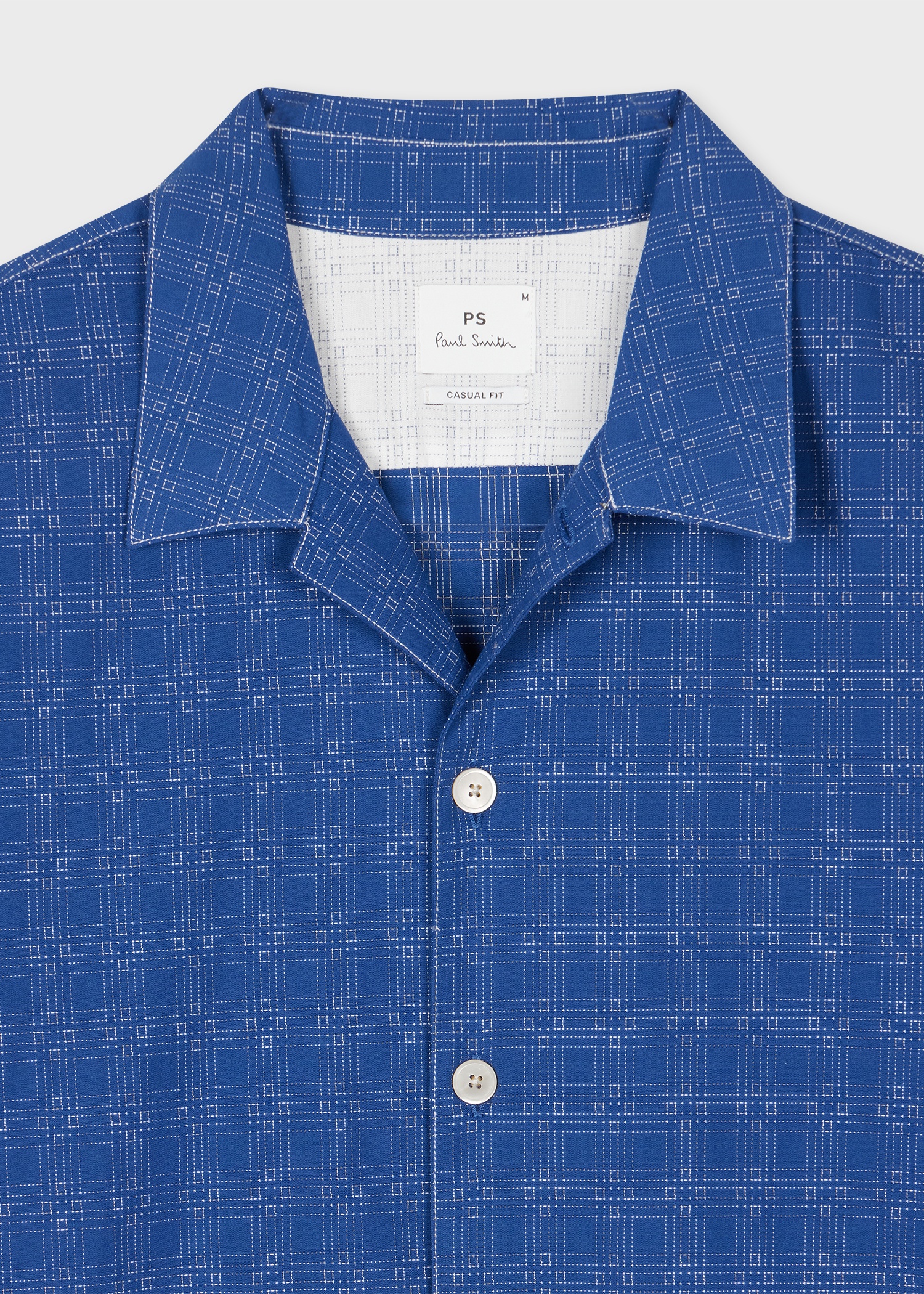 Casual-Fit Cotton Blue 'Geometric' Shirt - 2
