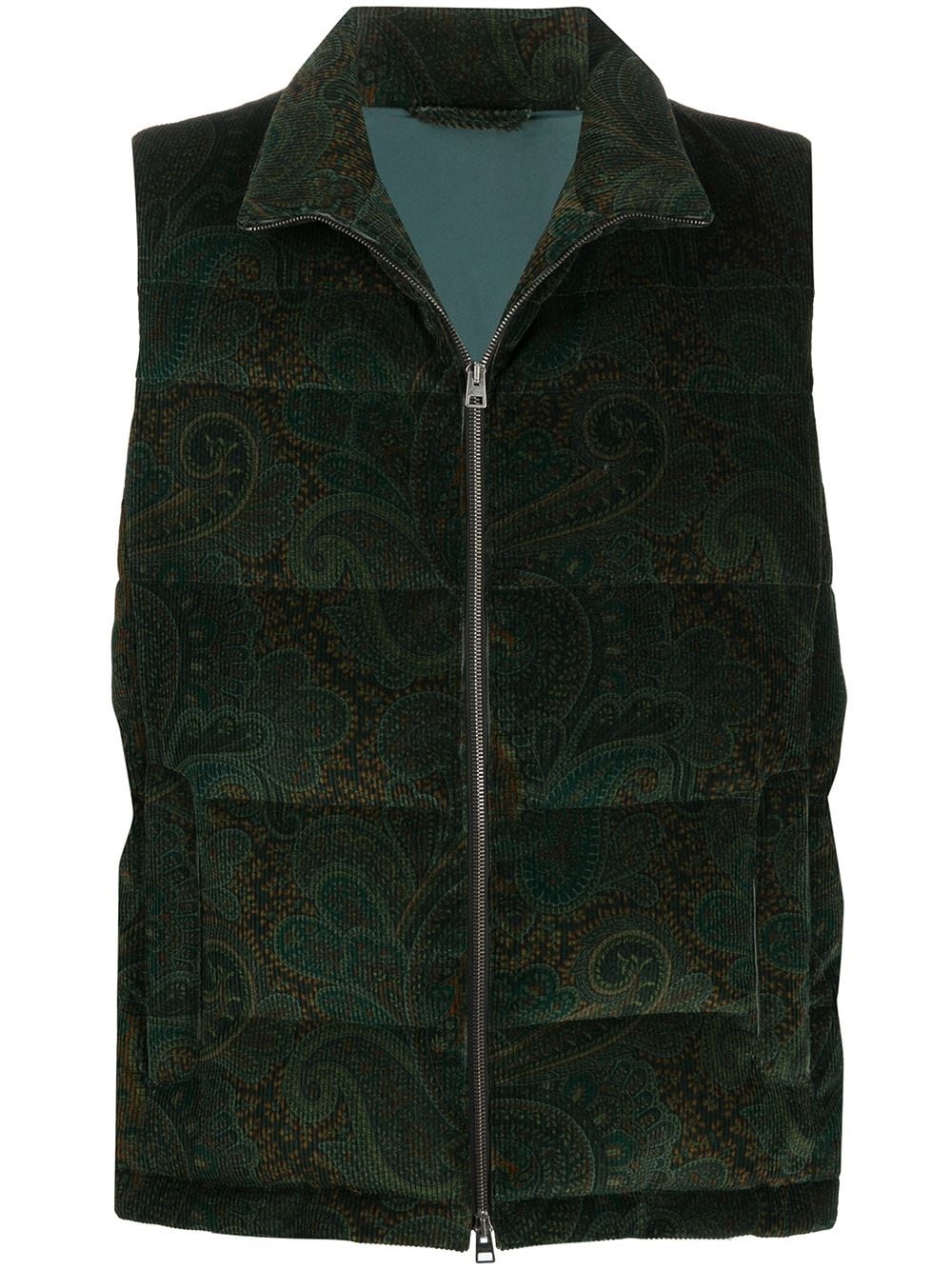 paisley print down gilet - 1