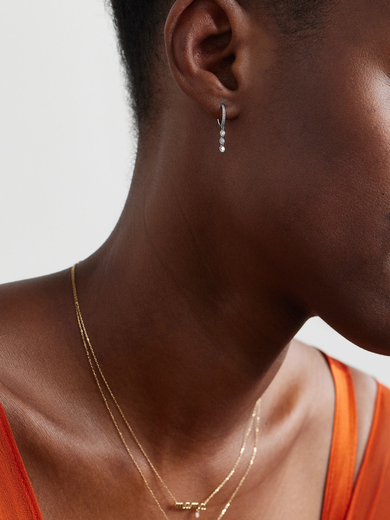 PERSÉE 18-karat White Gold Diamond Single Hoop Earring outlook