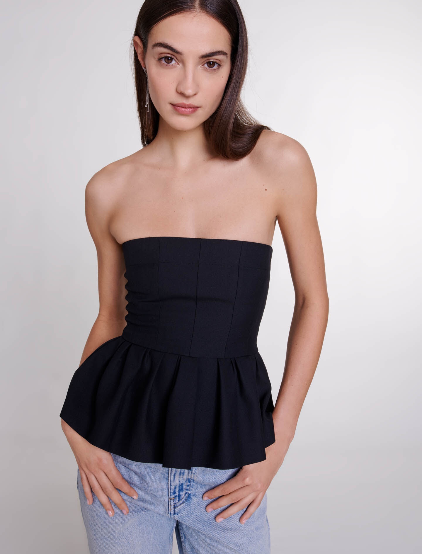 Bustier top with basque - 5