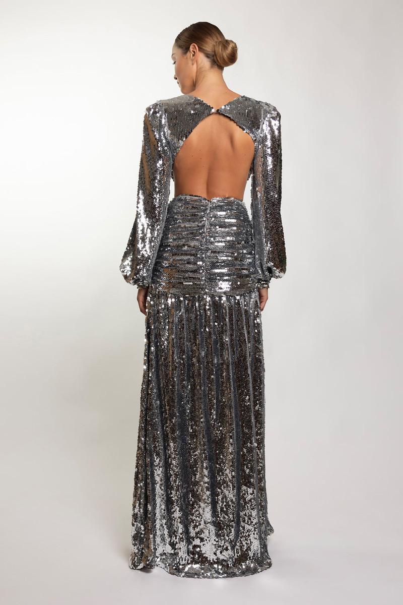 PatBO MOONLIGHT SEQUIN LONG SLEEVE DRESS outlook