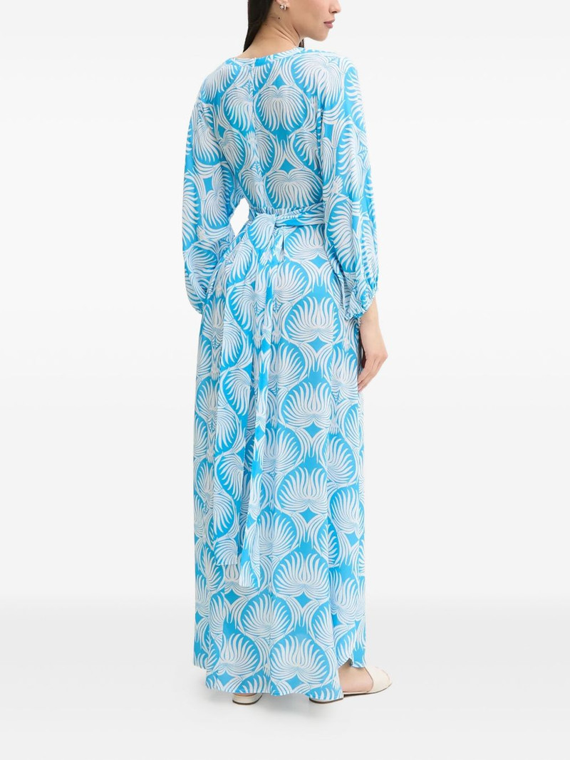 leaf-print pleated maxi dress 3