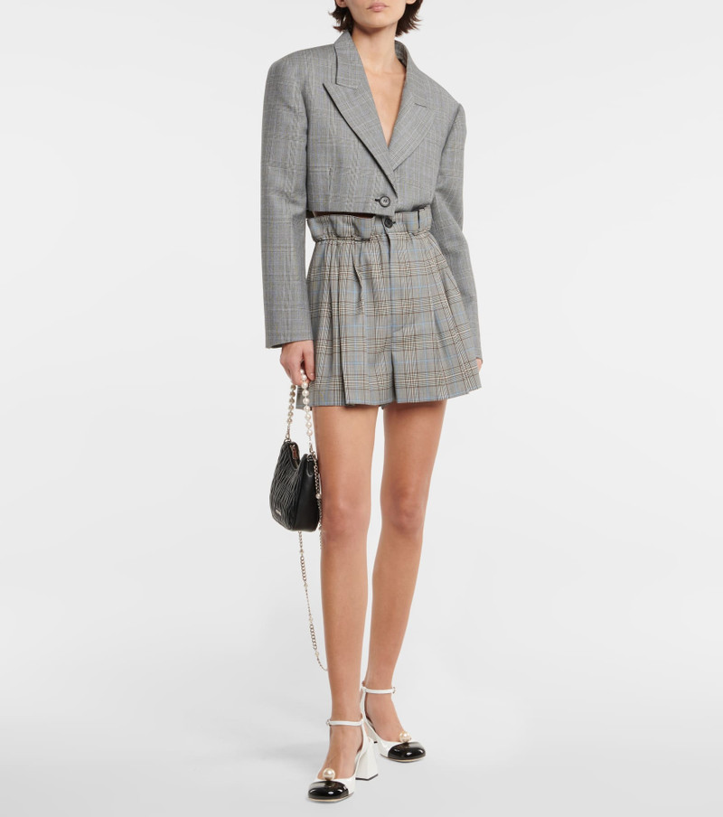 Miu Miu Virgin wool paperbag shorts outlook