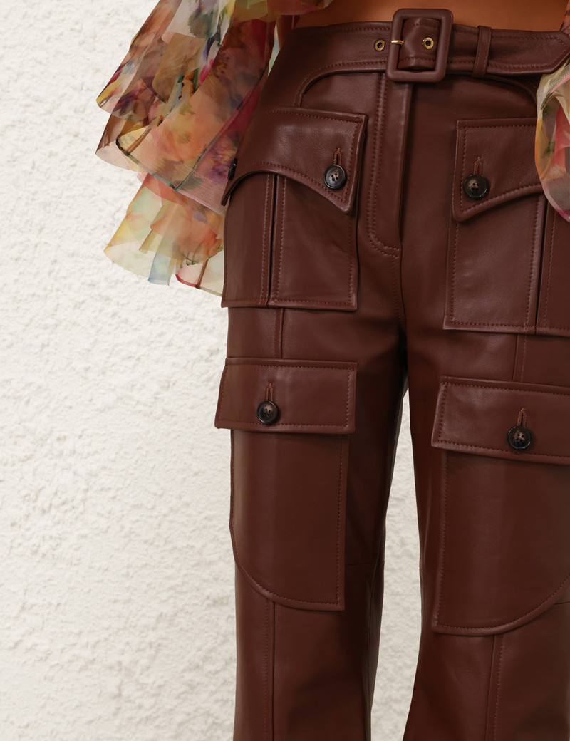 LUNA LEATHER FLARE PANT 5