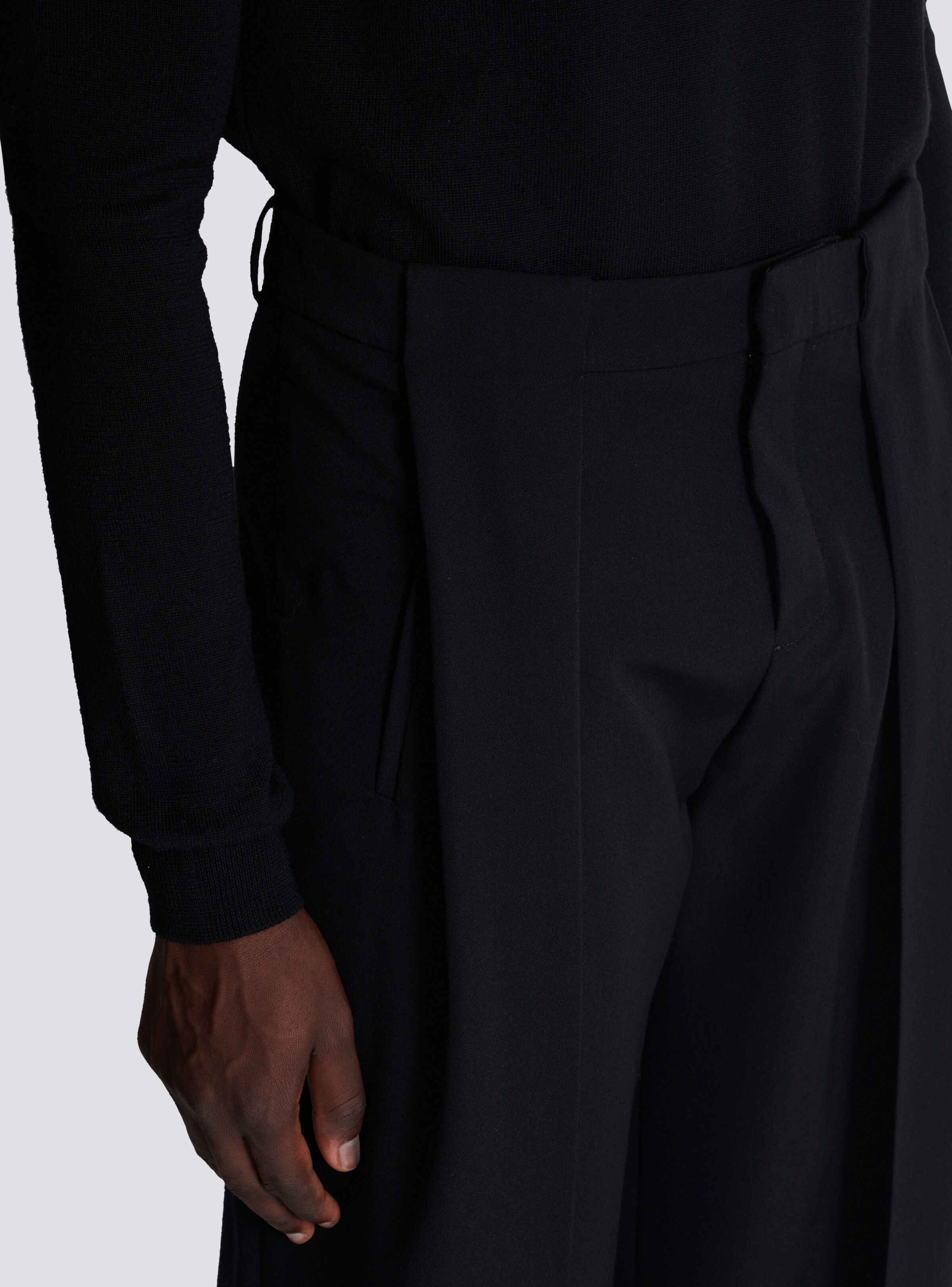 Pleated grain de poudre trousers - 7