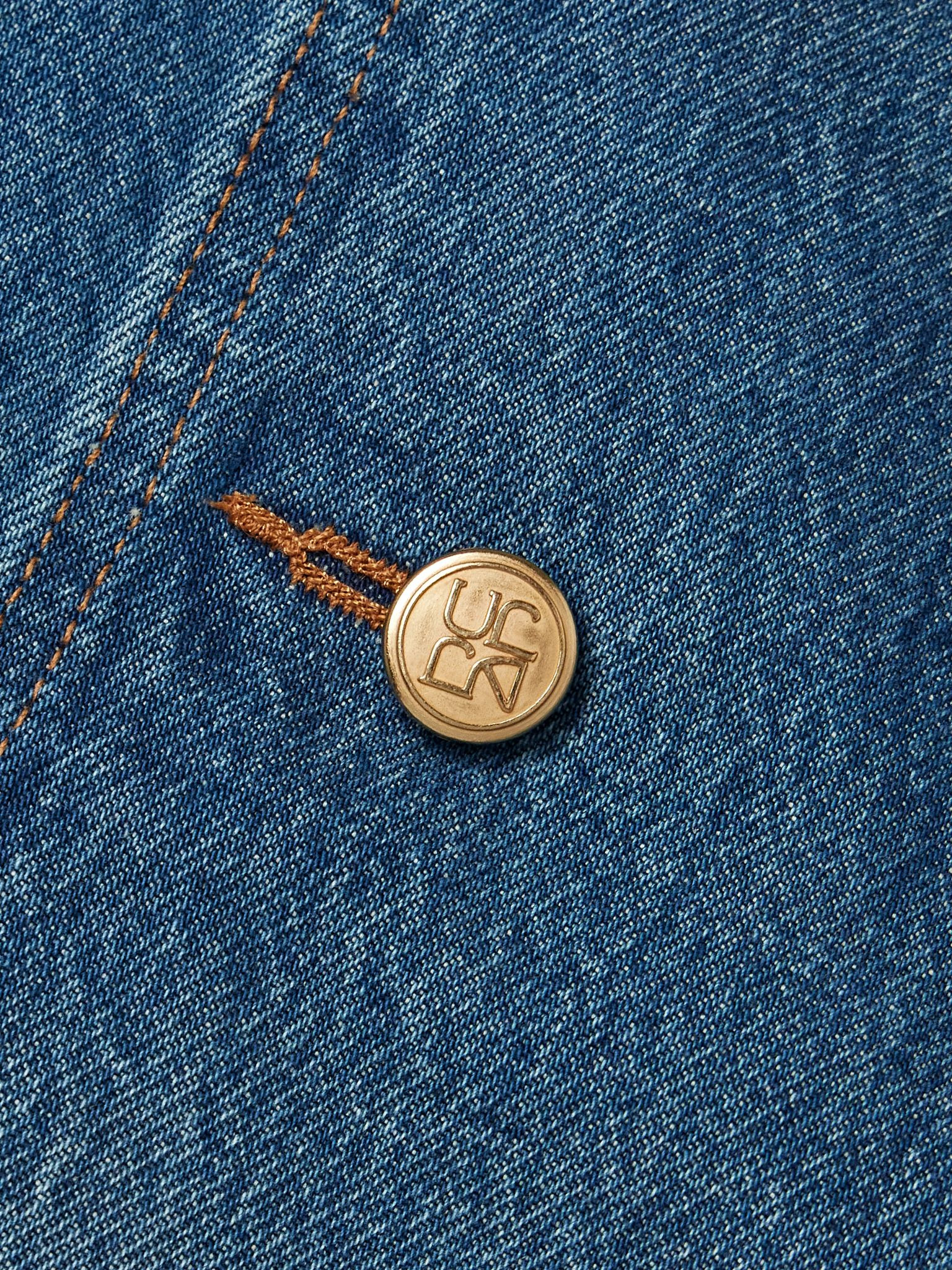 Serge double-breasted denim jacket Mid denim - 4