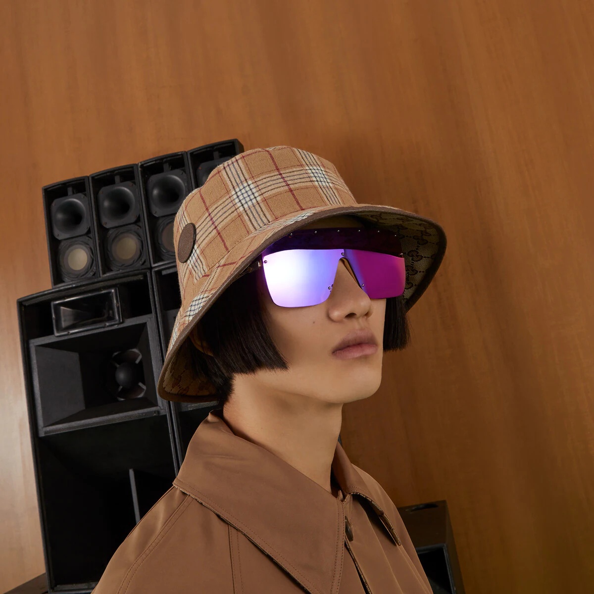 Reversible GG check bucket hat - 3