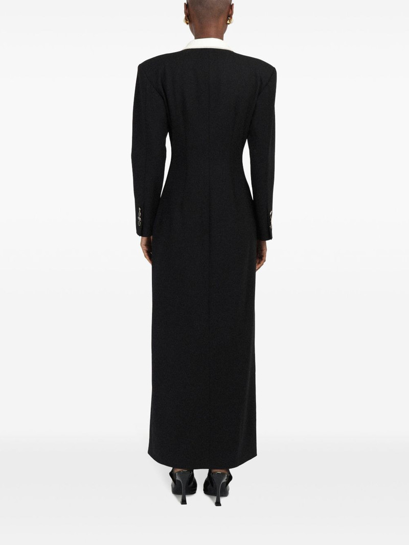 contrasting-collar tuxedo maxi dress 5