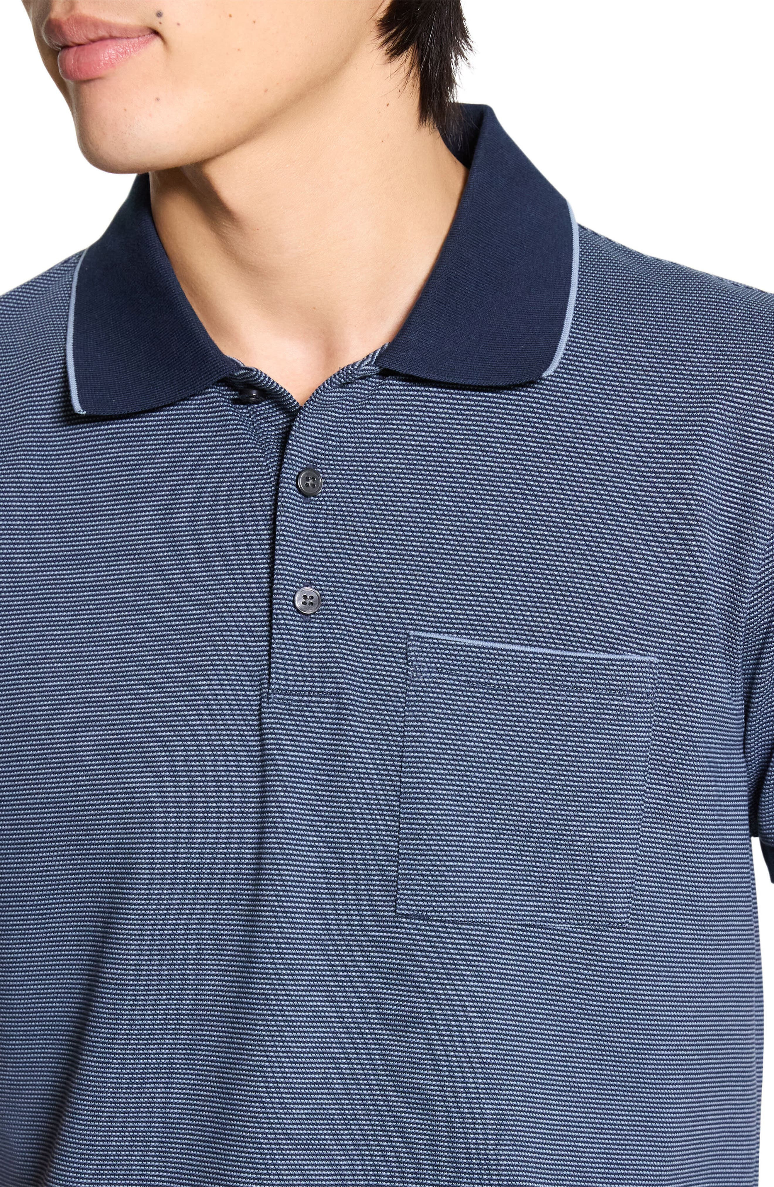 Theory Bird's Eye Polo in Baltic Multi at Nordstrom - 4