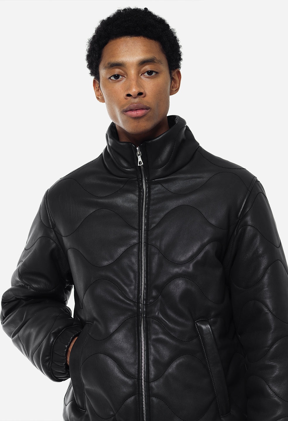 QUILTED LEATHER PUFFER JACKET - 7