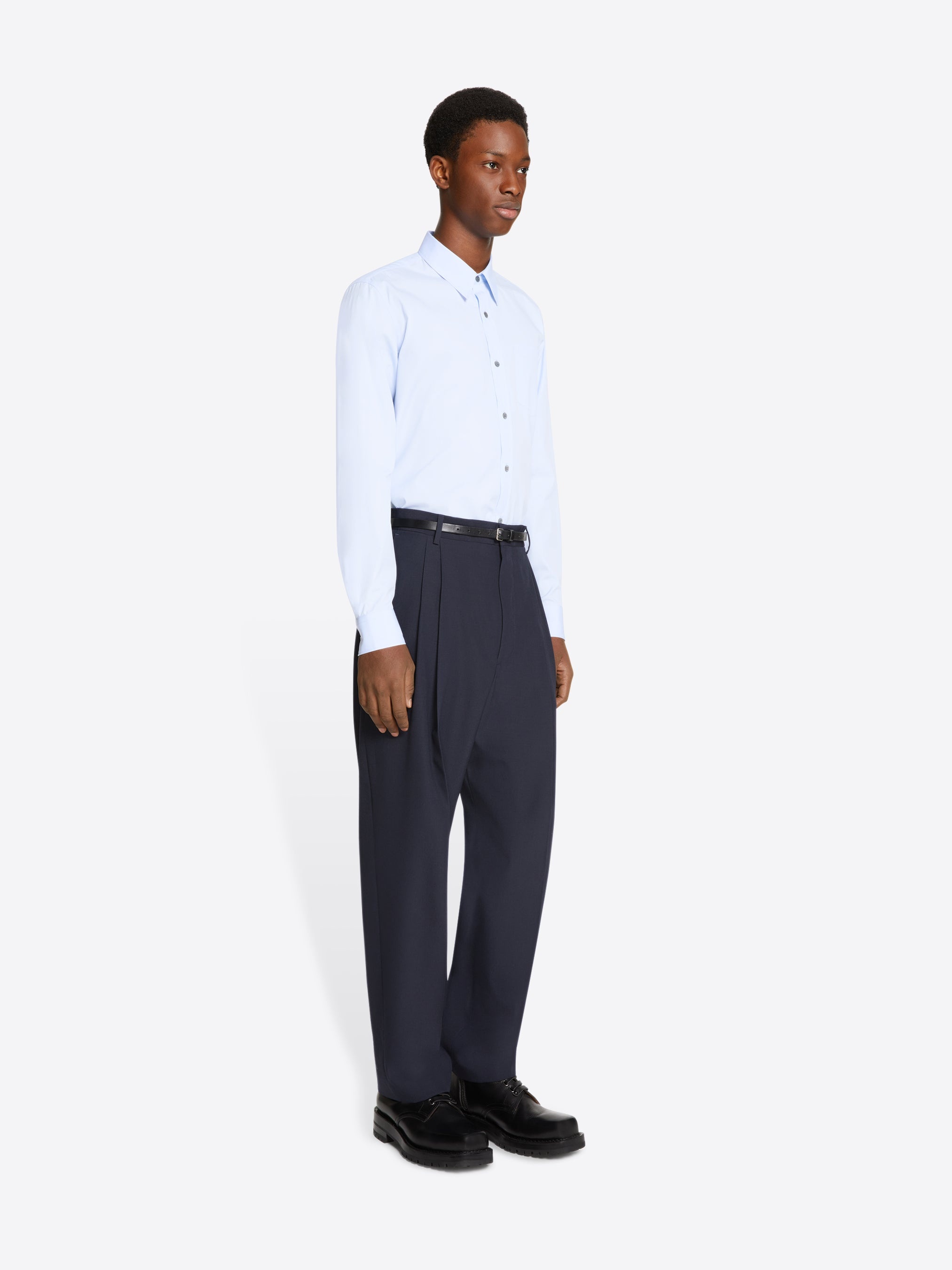 PLEATED WOOL PANTS - 3