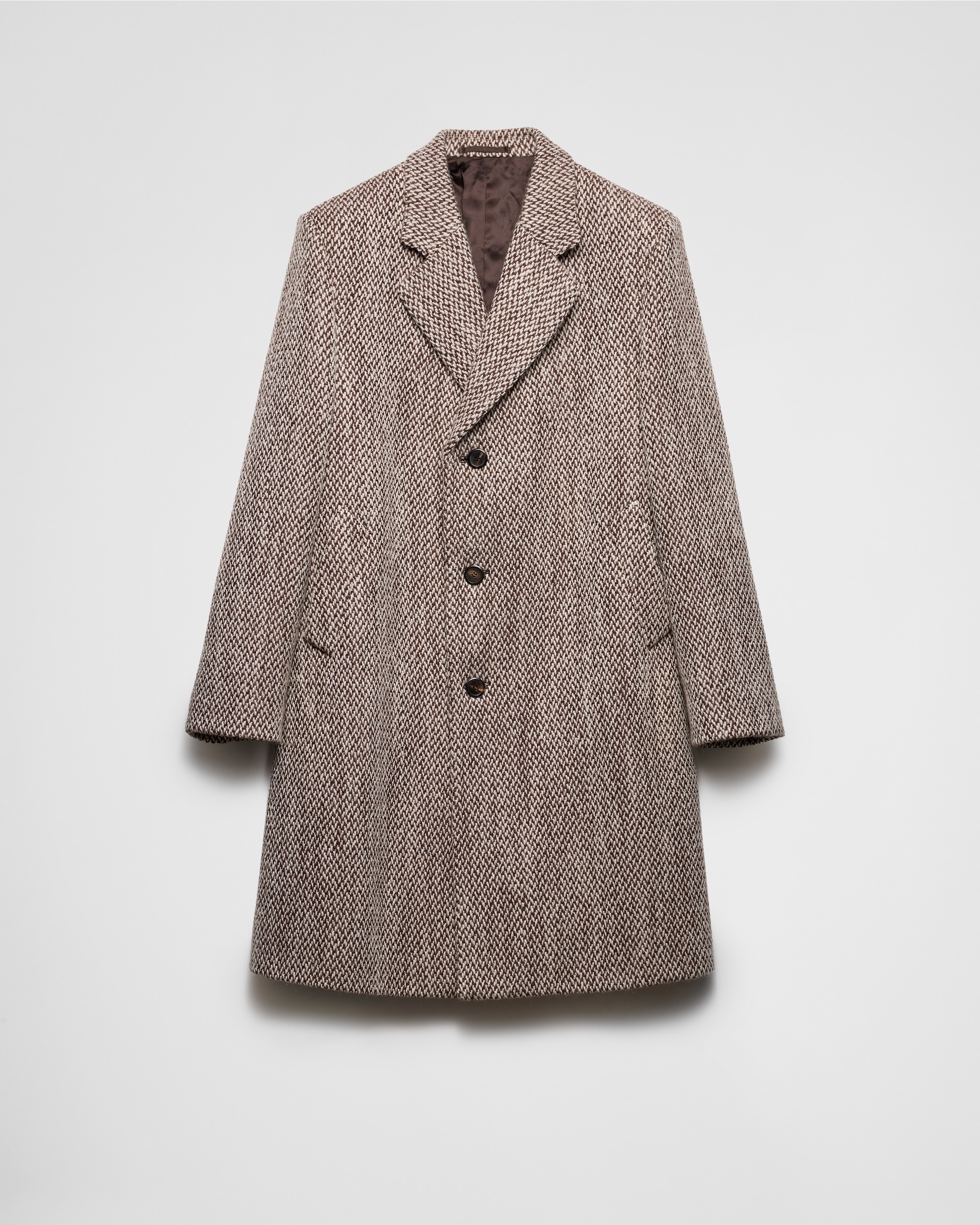 Single-breasted wool blend coat - 1