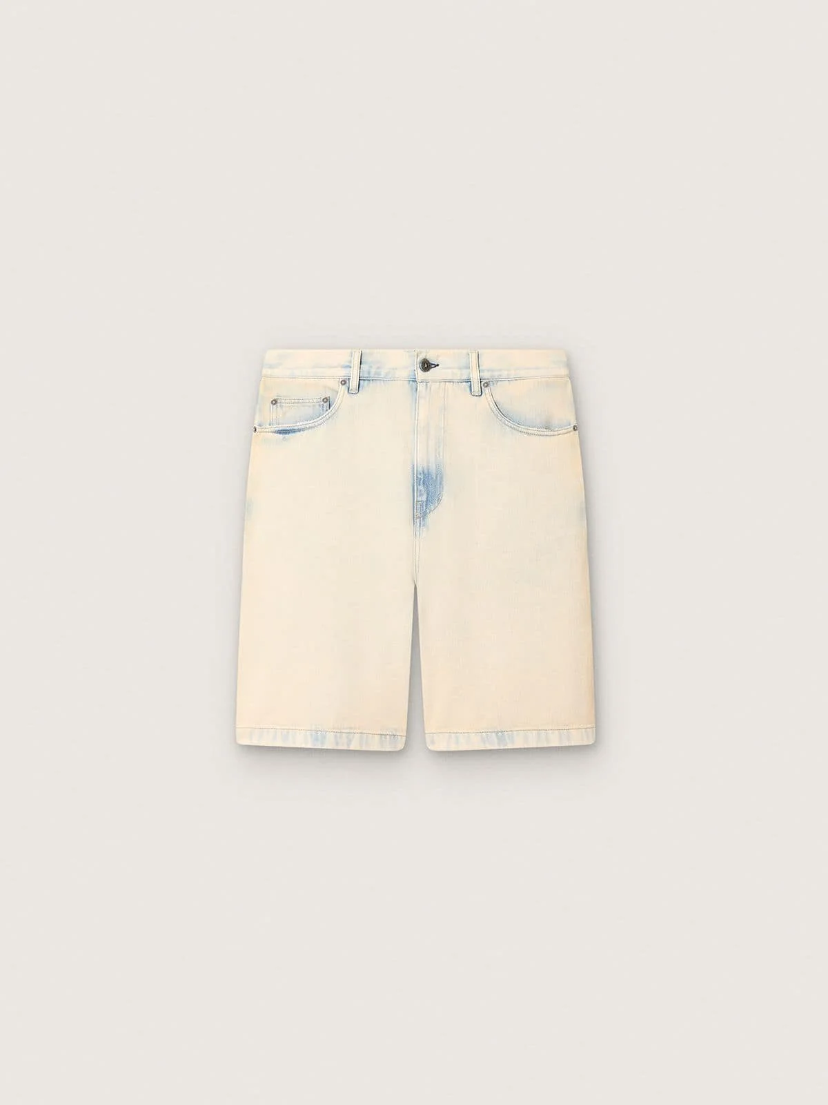 Men's Bermuda shorts in light sand-colored denim - 1