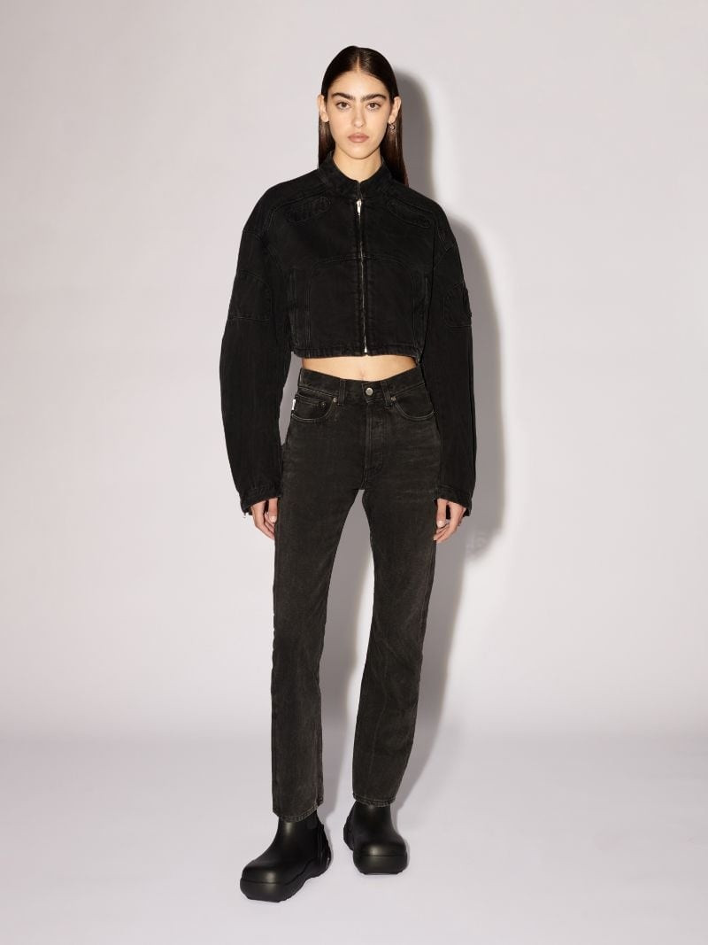 Ambush CROPPED DENIM BIKER JACKET outlook