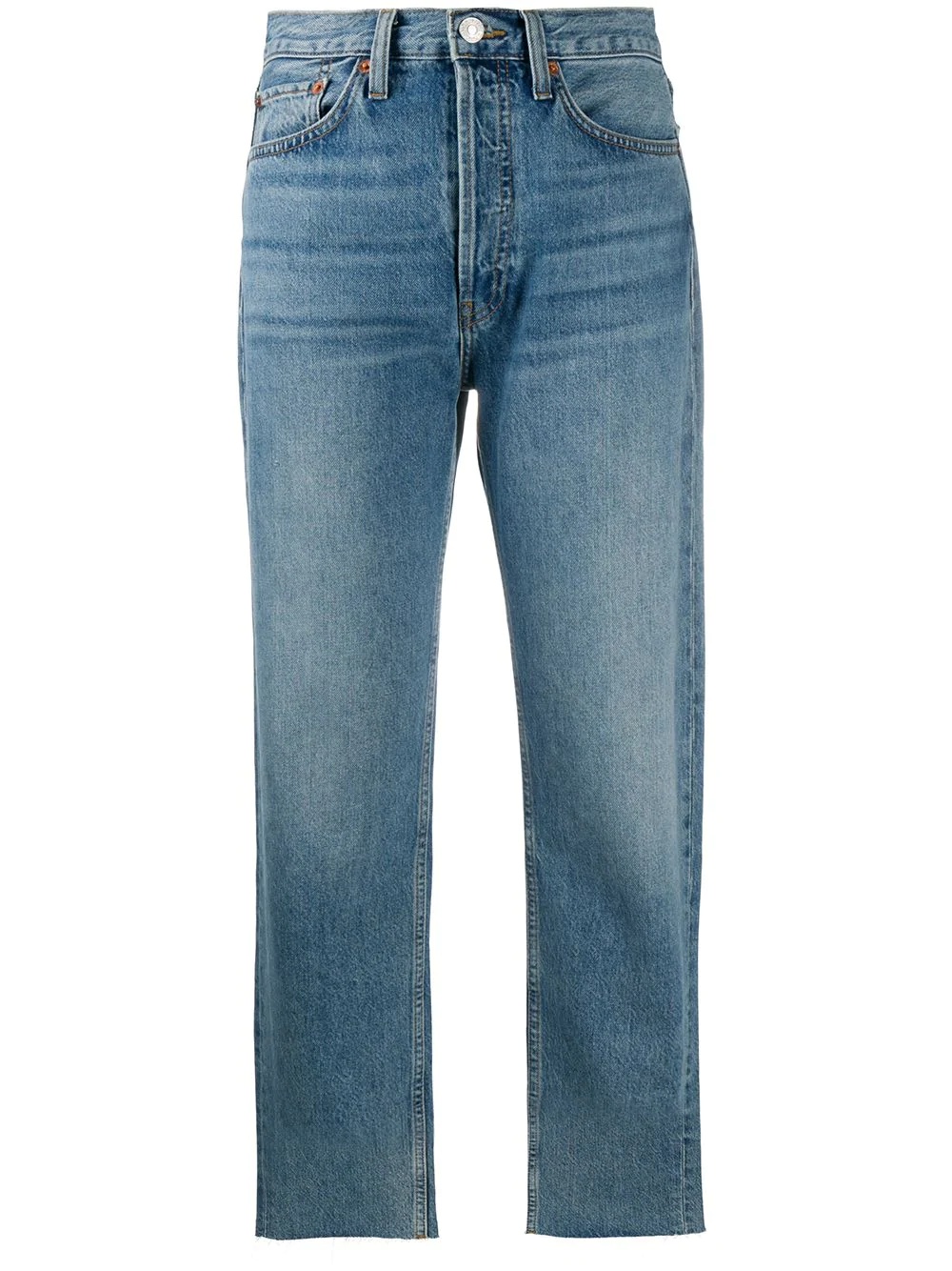 high-rise cropped straight-leg jeans - 1