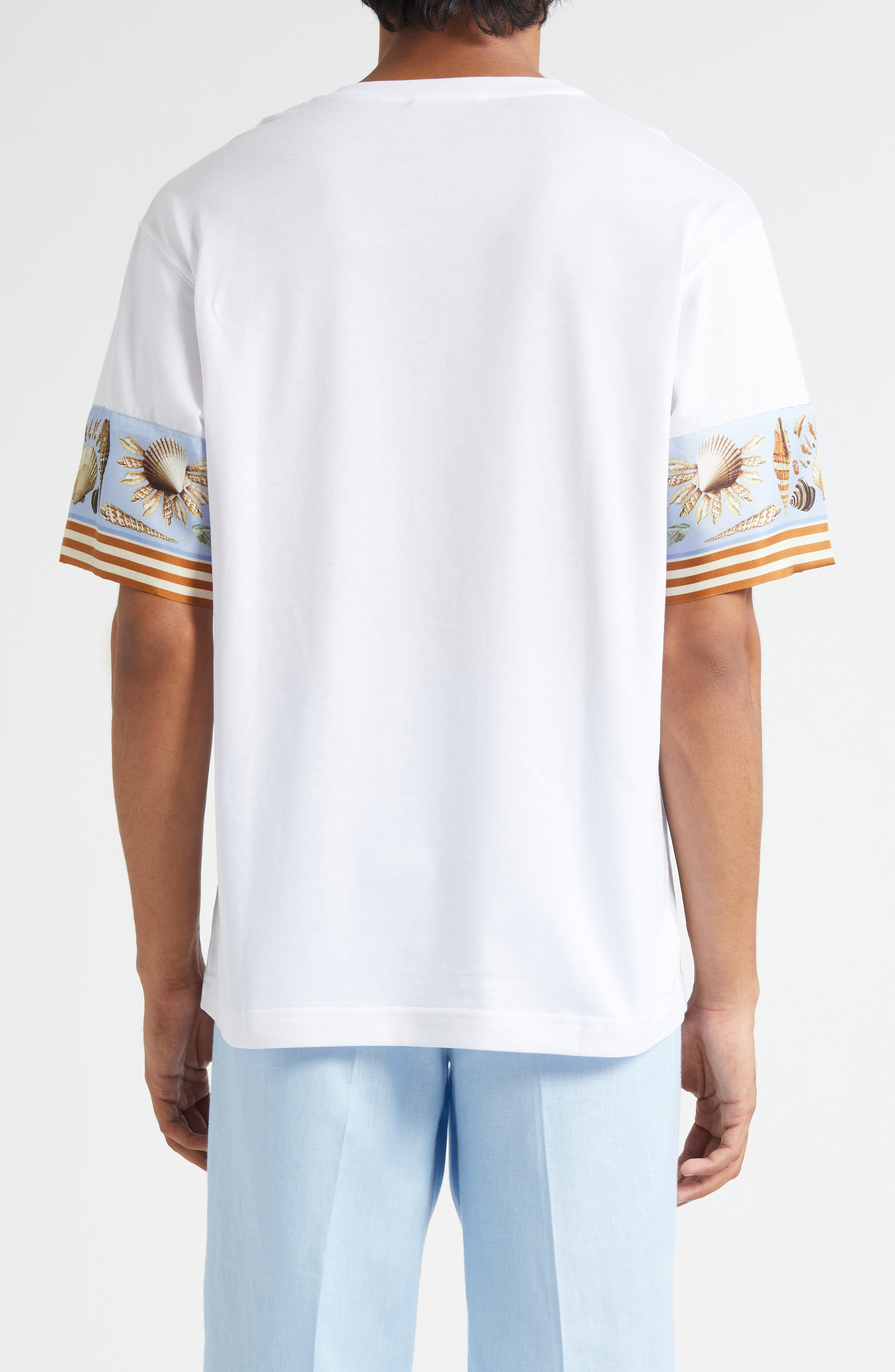 Dolce&Gabbana Shell Print Cotton & Silk T-Shirt in W0800 Bianco Ottico at Nordstrom - 2