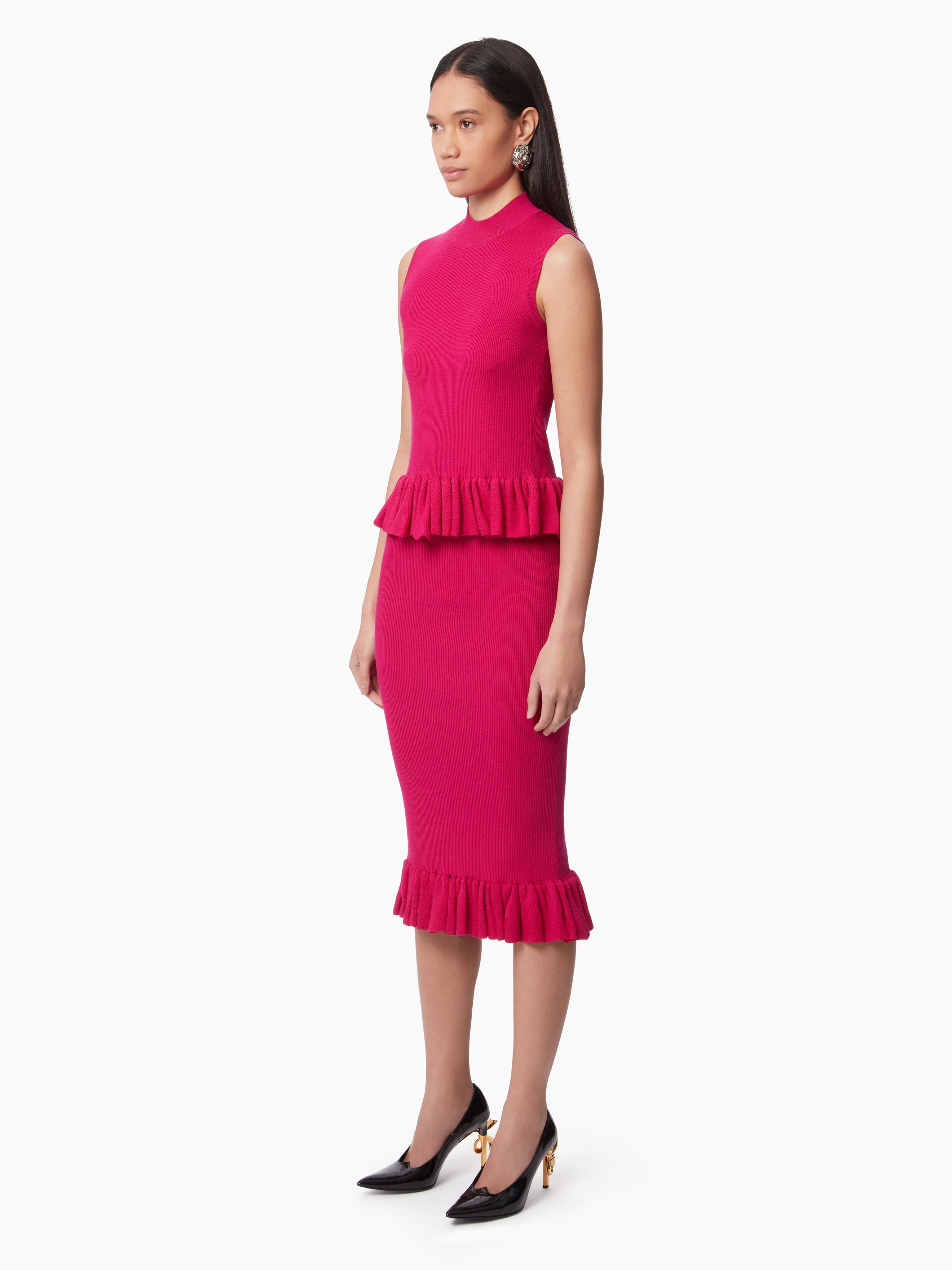 MIDI SKIRT WITH RUFFLED PEPLUM - 2