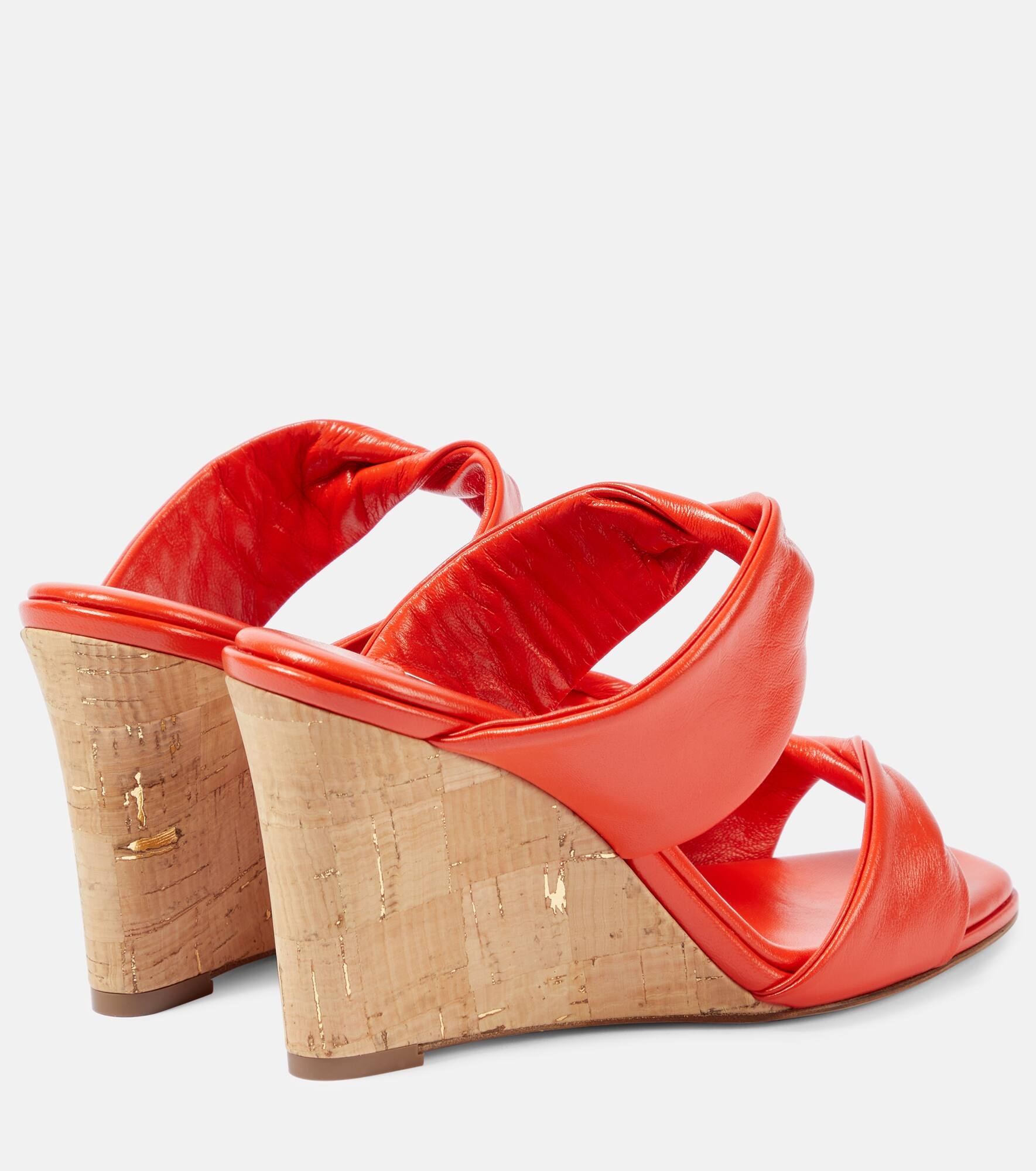 Twist leather wedge sandals - 3