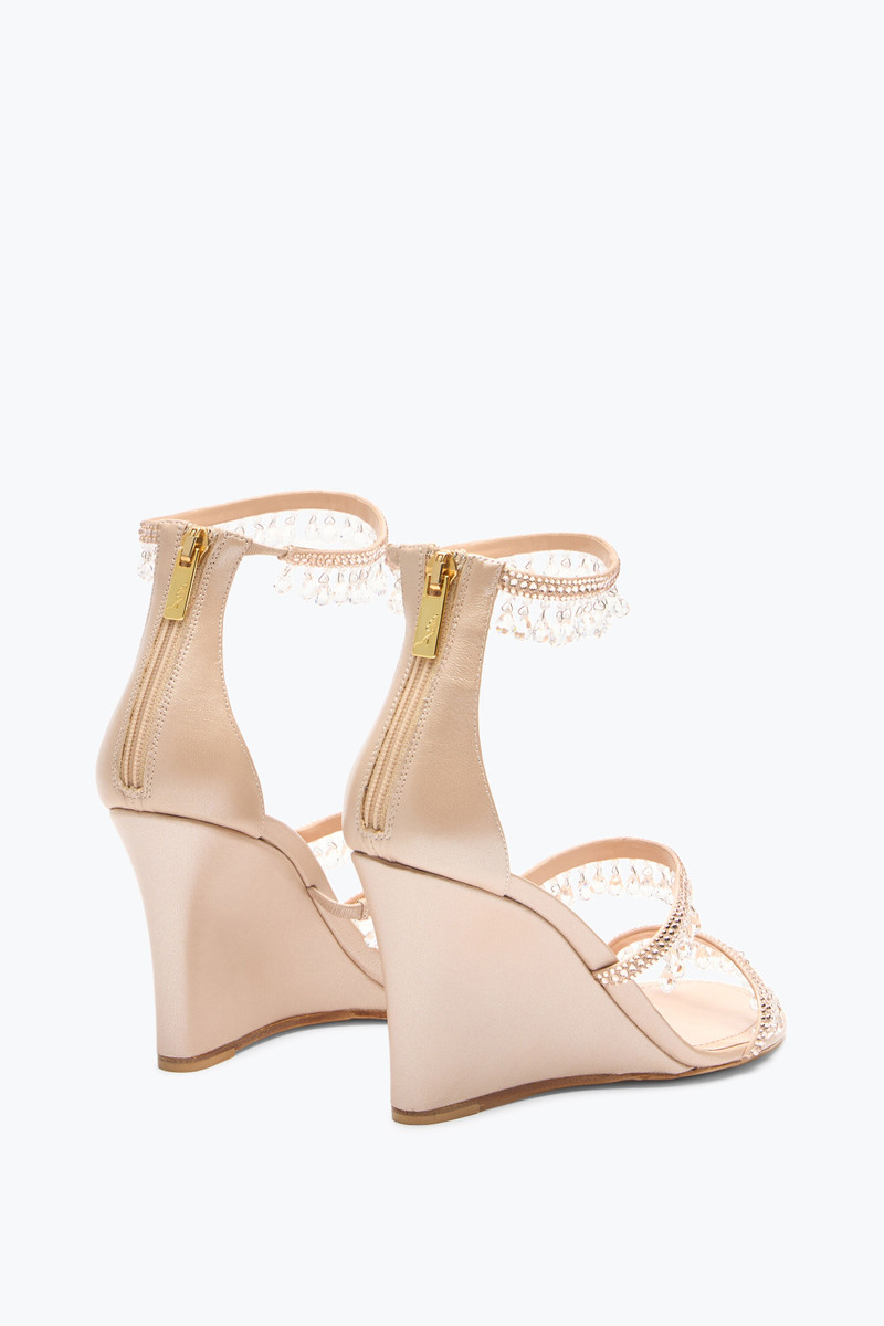 RENE CAOVILLA CHANDELIER POWDER PINK WEDGE SANDAL 80 outlook