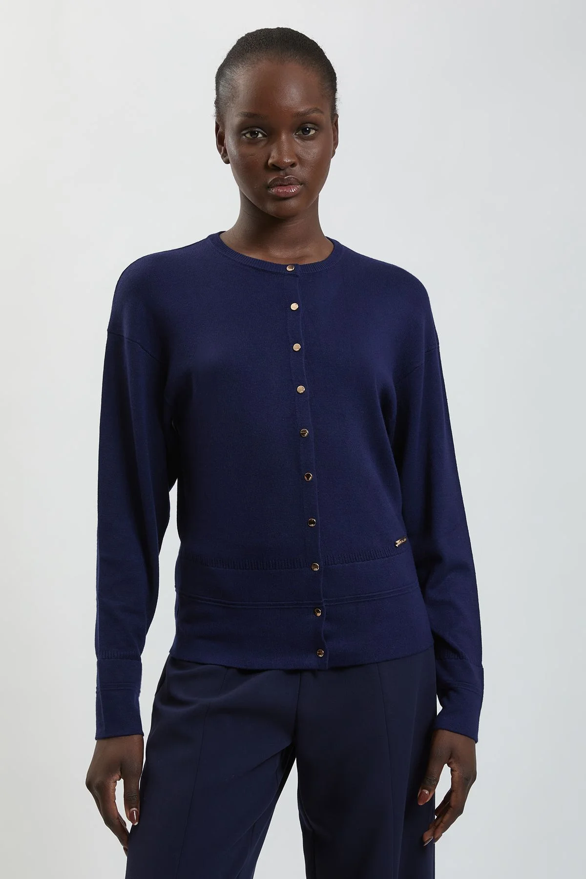 Forever Viscose Blend Knitted Stitch Detail Balloon Sleeve Cardigan - 1