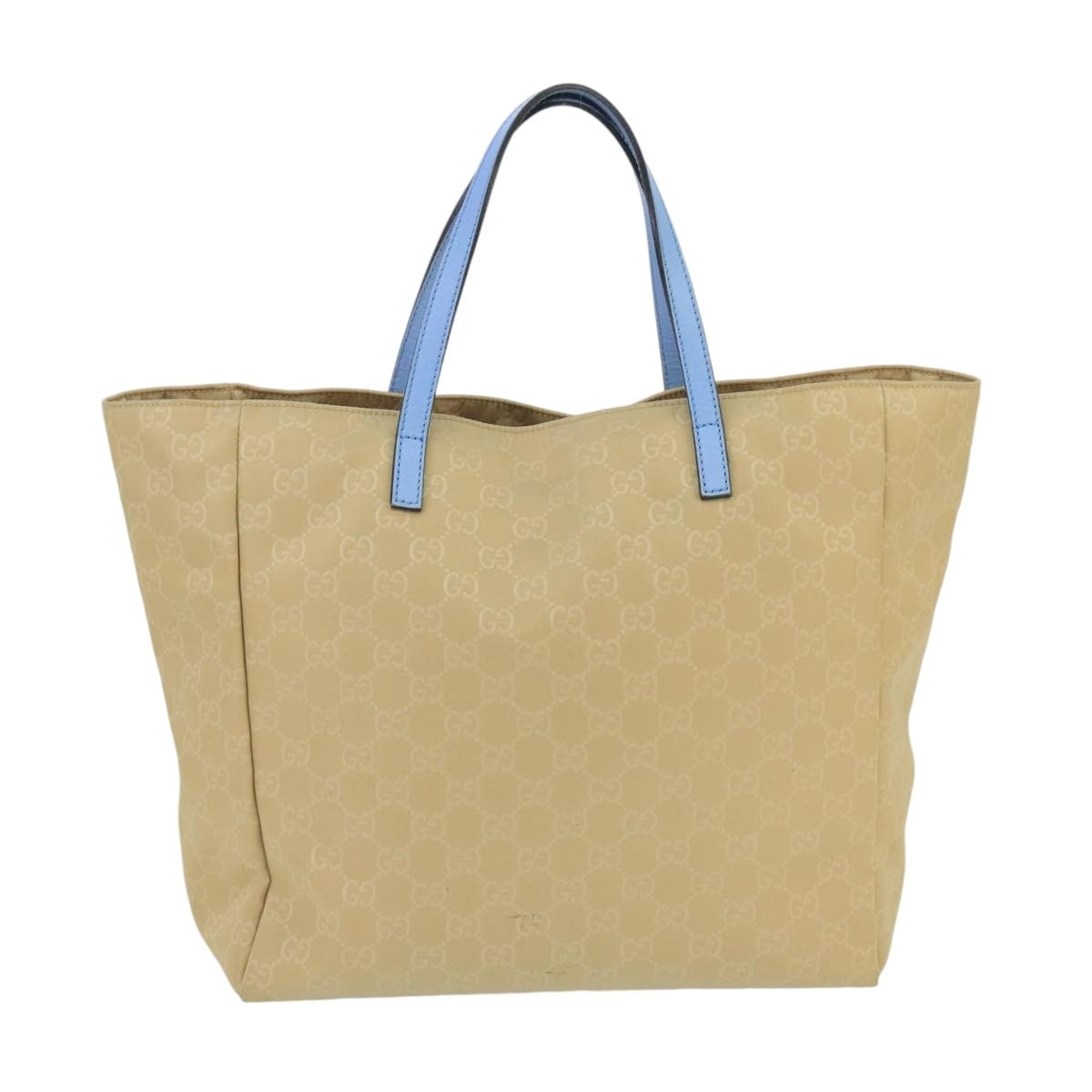 GUCCI GG Canvas Tote Bag Nylon Beige Blue Silver - 2