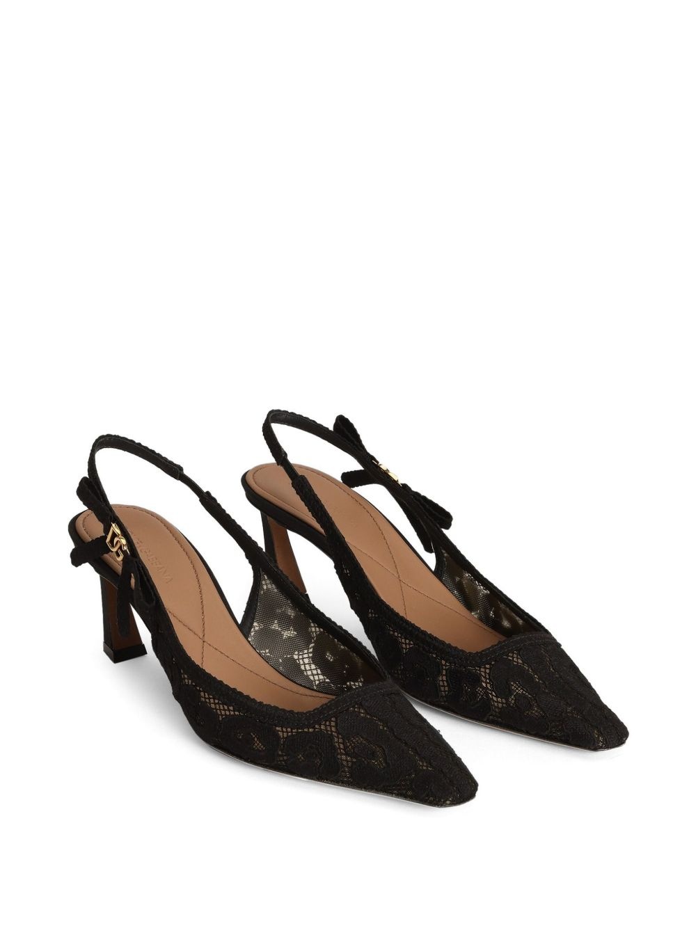 lace-appliqué pumps - 2