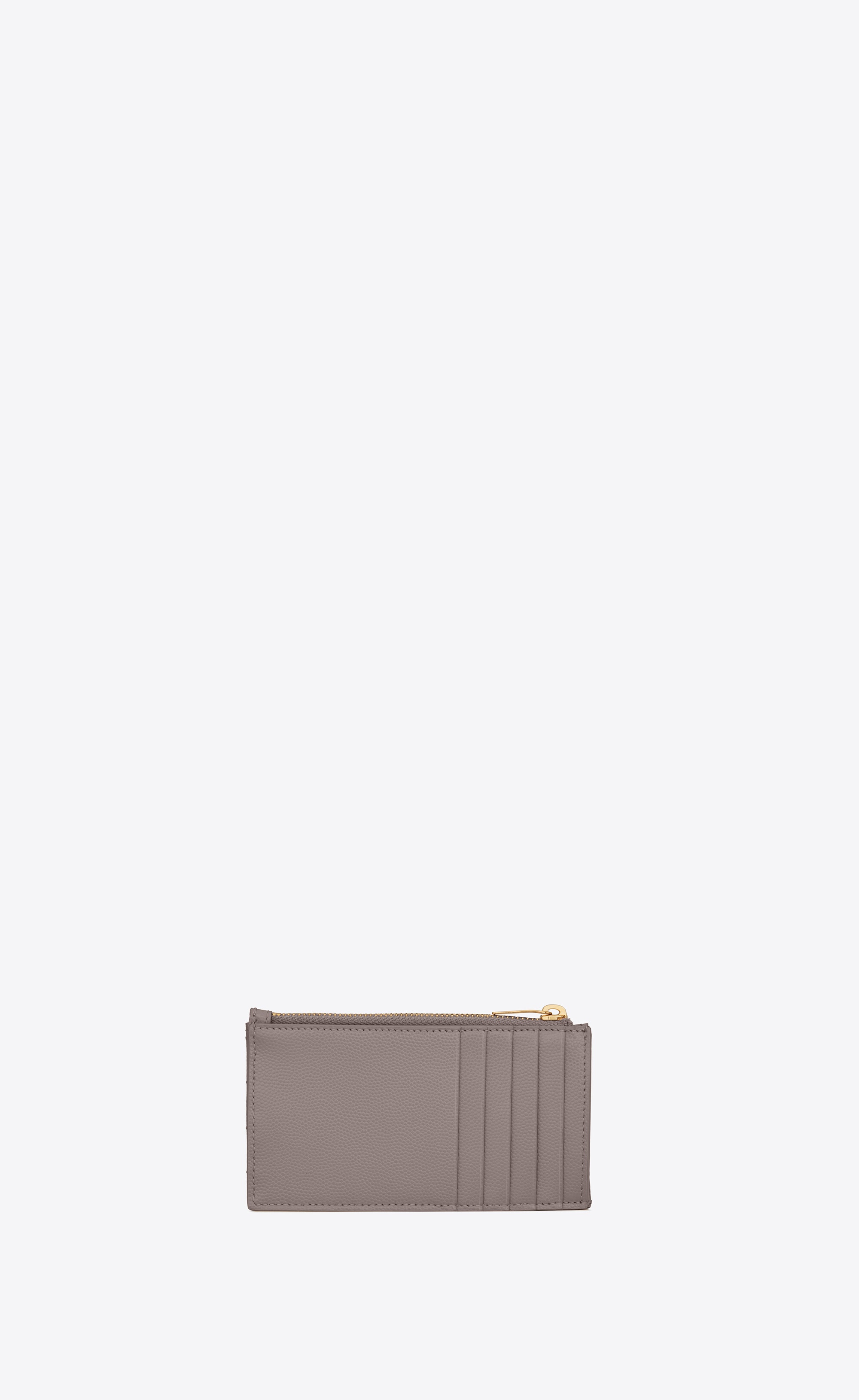 cassandre saint laurent matelassé zipped fragments card case in grain de poudre embossed leather - 2