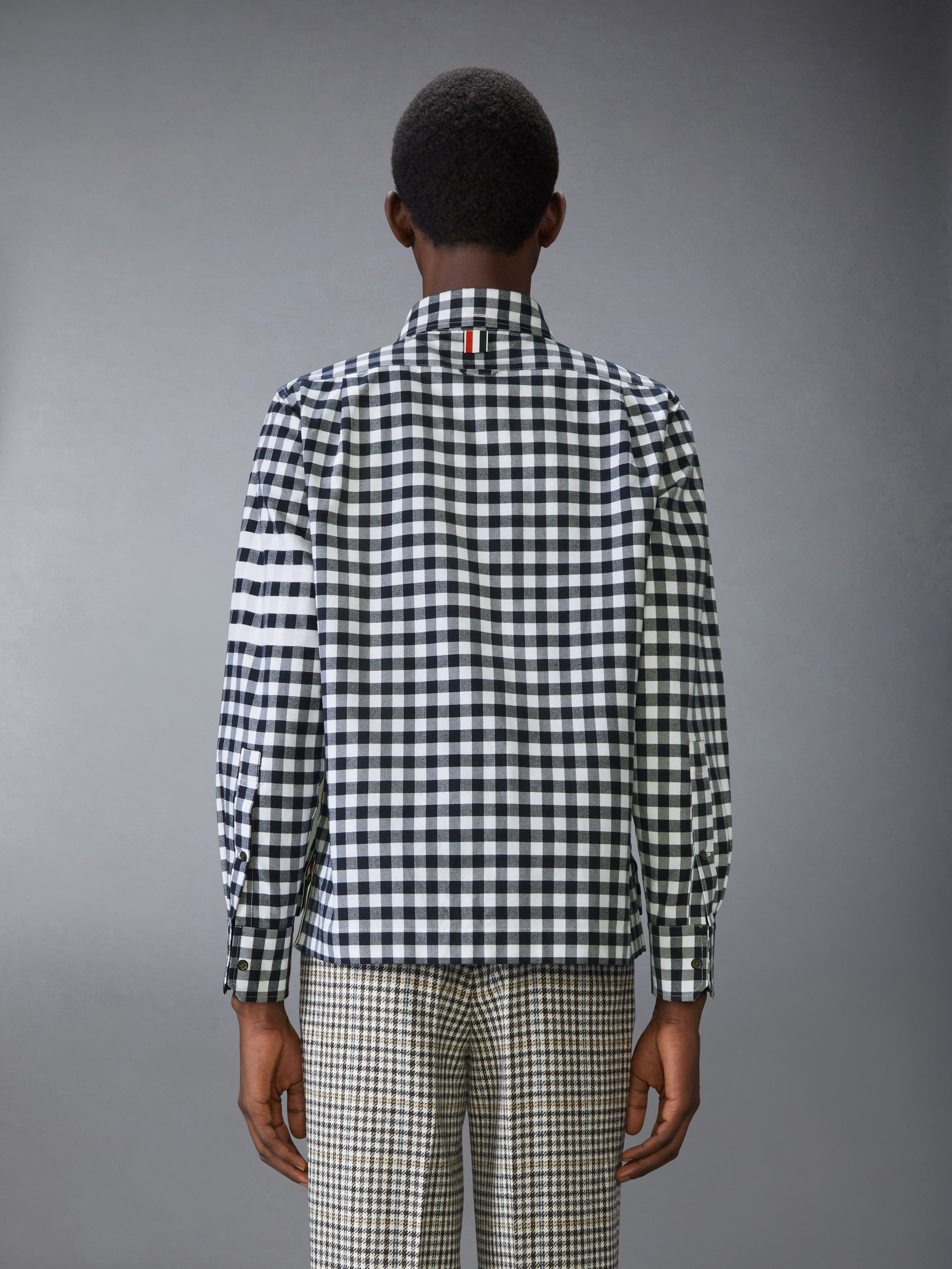 GINGHAM CHECK FLANNEL 4-BAR UTILITY SHIRT - 4