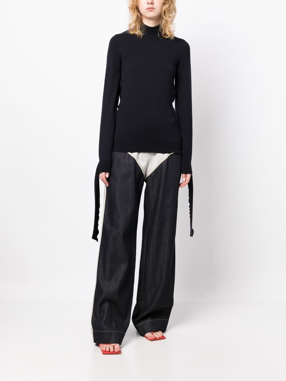 fine-knit open-back jumper - 3