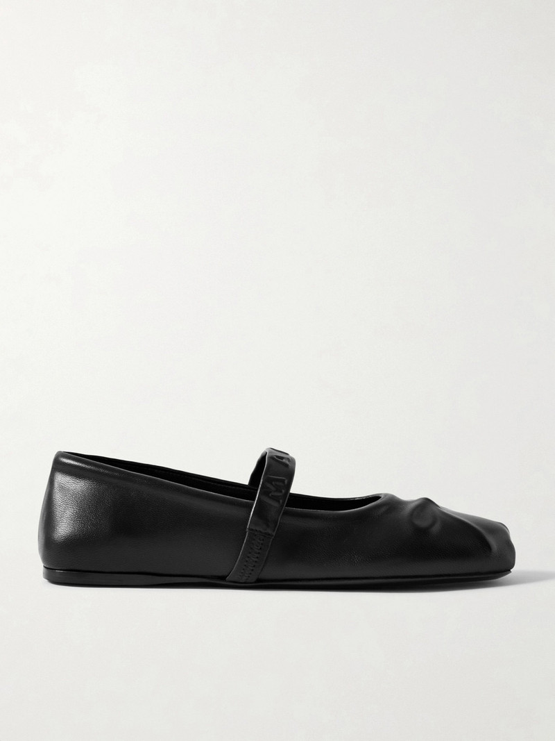 Embossed Leather Mary Jane Ballet Flats 1