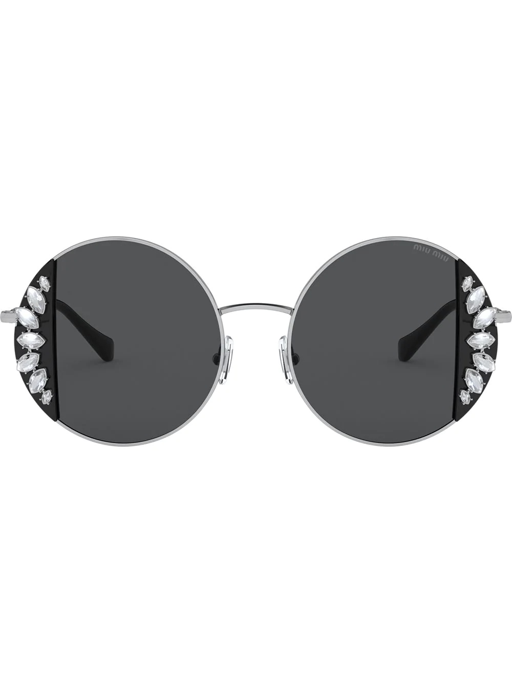 Noir round frame sunglasses - 1