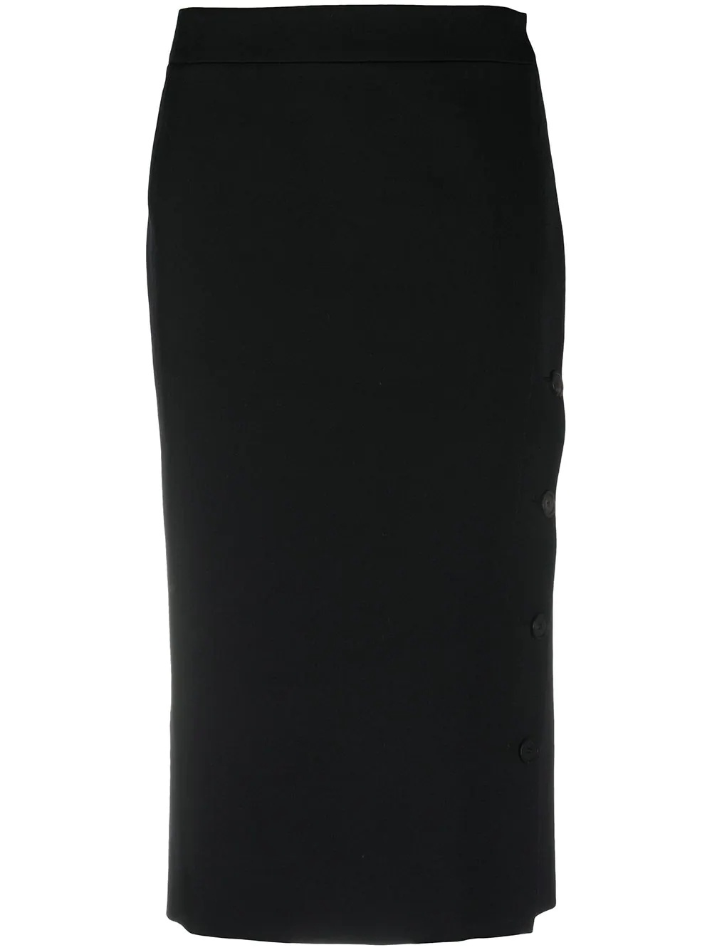 asymmetric button-fastening pencil skirt - 1