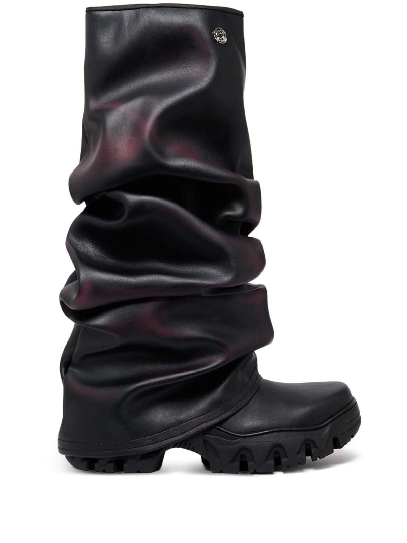 ruched knee-high boots 1