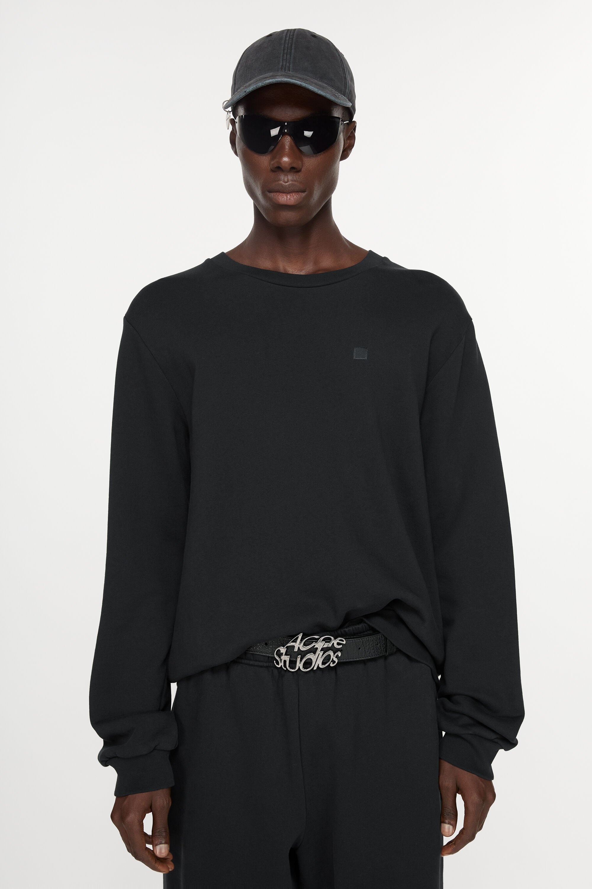 Crew neck fleece sweater - Black - 2