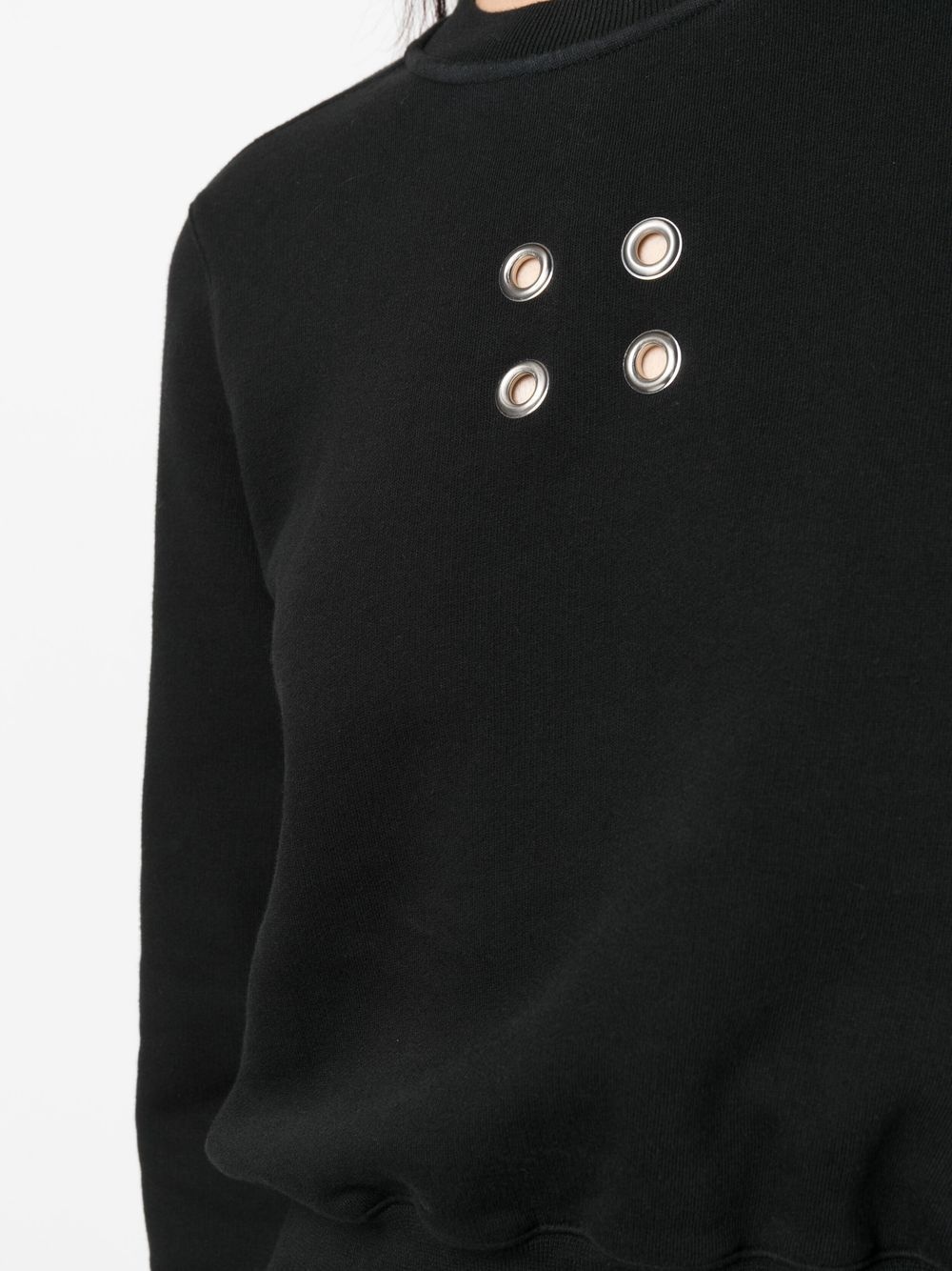 eyelet-embellished cropped sweatshirt - 5