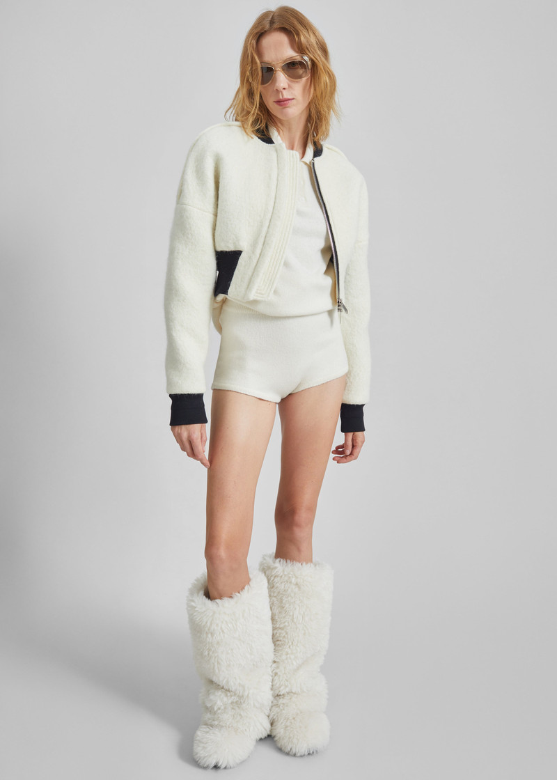 Dimaro Wool Cropped Bomber Jacket - Ivory 11