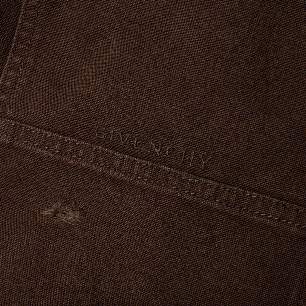 STUDDED CARPENTER PANTS - DARK BROWN - 5