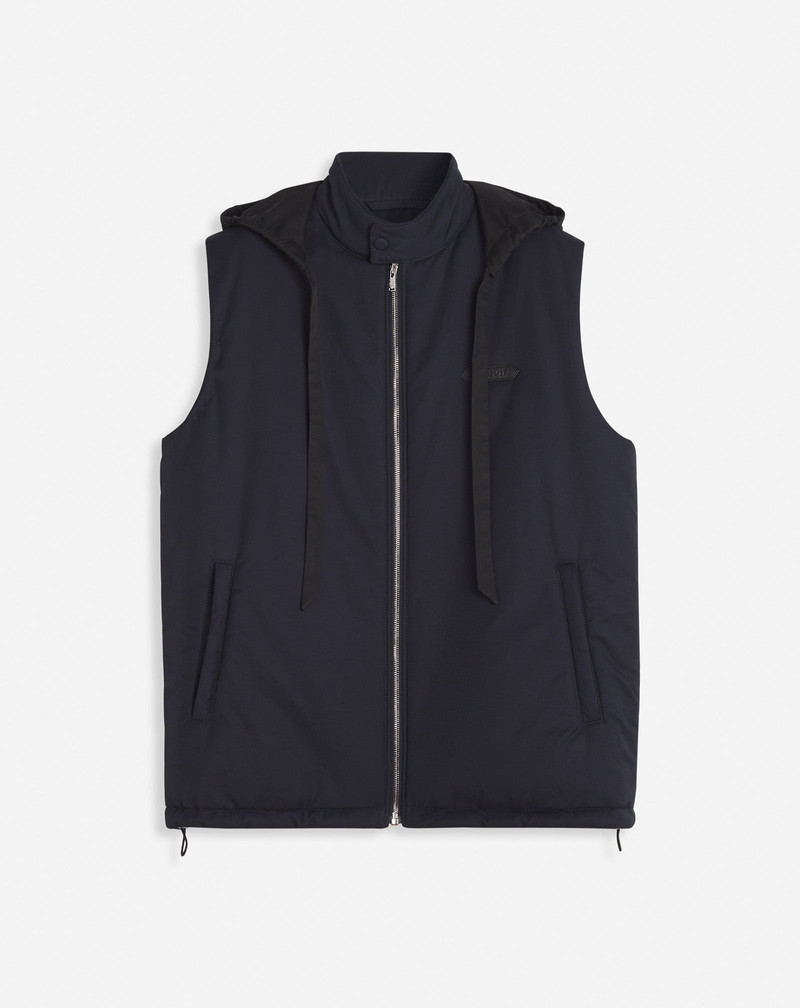 SLEEVELESS PADDED JACKET IN TECHNICAL COTTON - 1