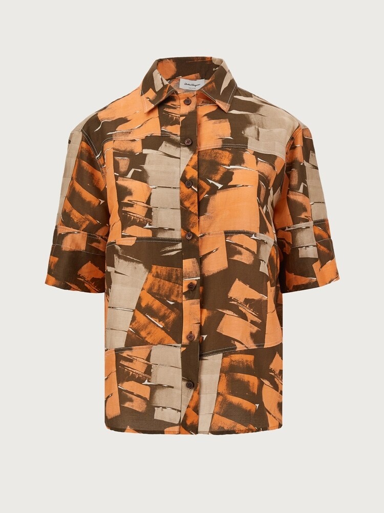PALM PRINT SHORT SLEEVED SHIRT - 1