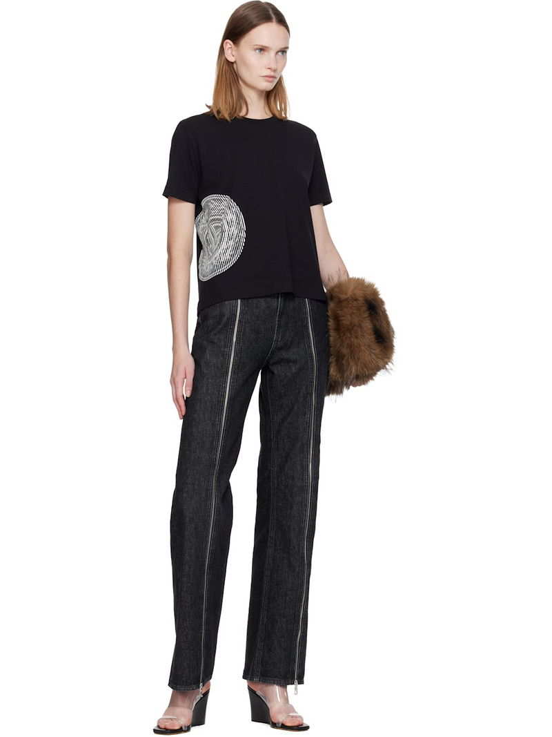 Jean Paul Gaultier Black 'The Laurel Stamped' Baby T-shirt outlook