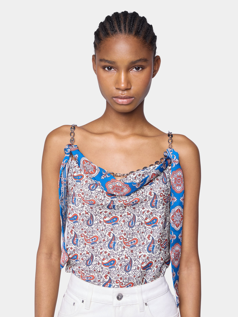 TANK TOP IN PRINTED SATIN 4