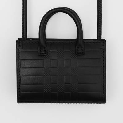 Burberry Embossed Check Leather Micro Bag outlook